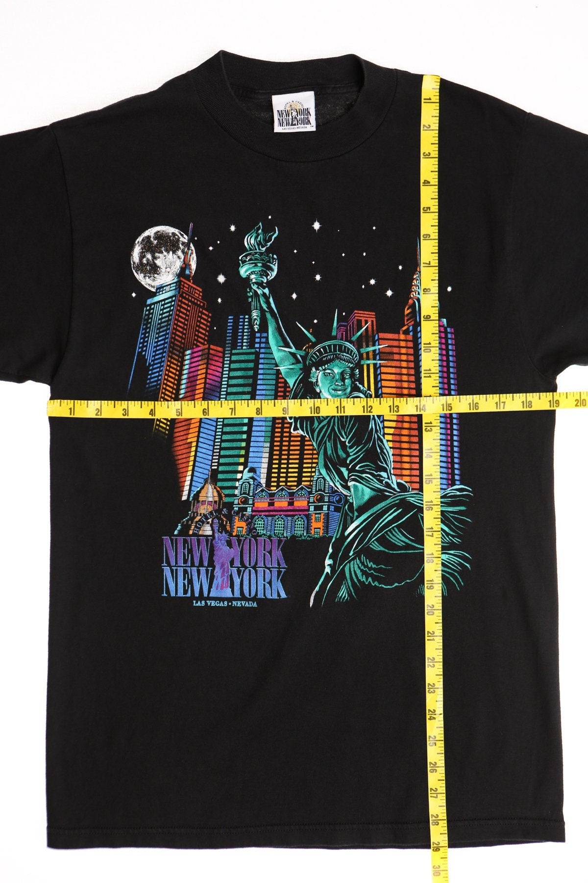 Vintage las vegas new york casino vintageshirt t-shirt black statue of liberty nevada official rare