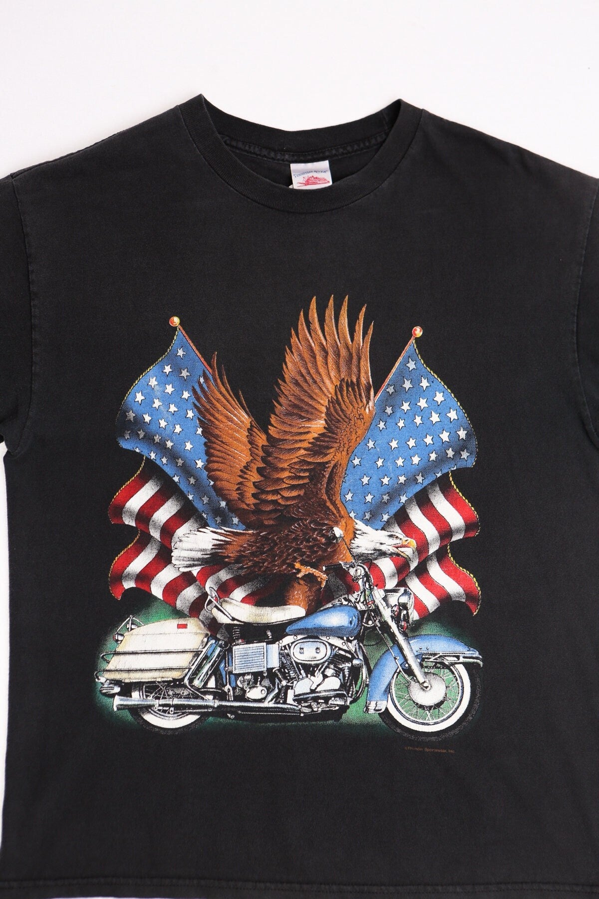 Vintage biker motorcycles bald eagle american us usa flag shirt t-shirt y2k 90 90's