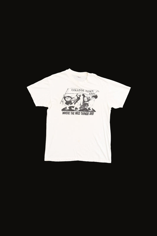 Vintage college town usa where the wild things are cartoon shirt t-shirt movie book