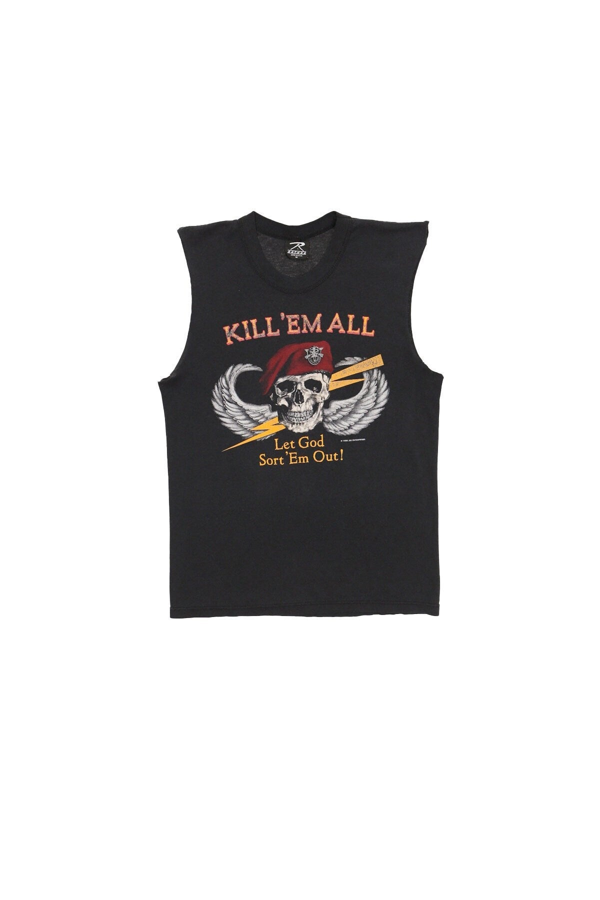 Military graphic black t-shirt mercenaries red beret us army special forces made in usa