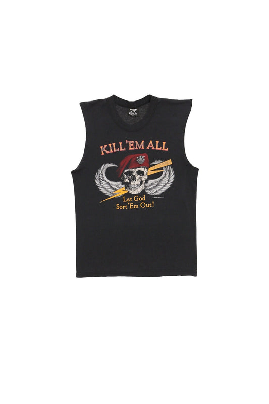 Military graphic black t-shirt mercenaries red beret us army special forces made in usa