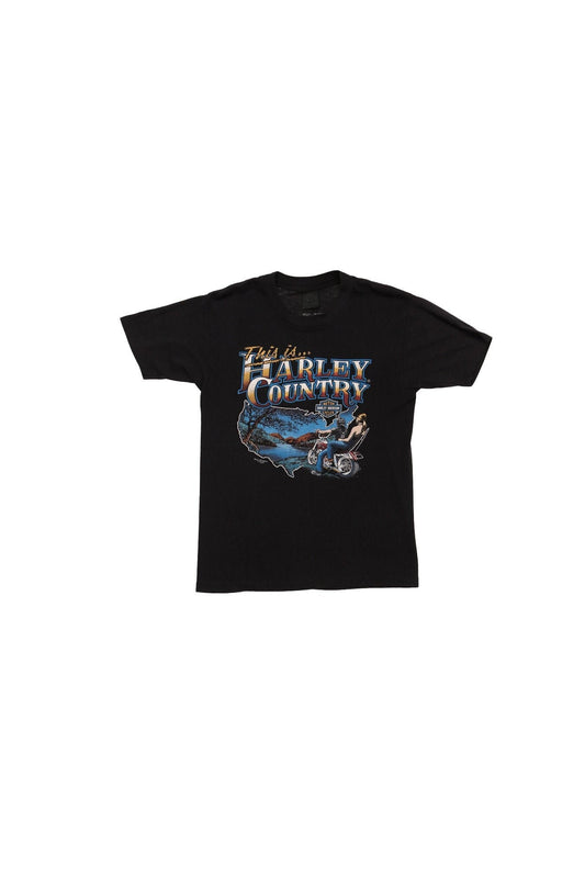 Vintage harley davidson t-shirt black laidlaws rosemead califroania country 70's 80's single stitch