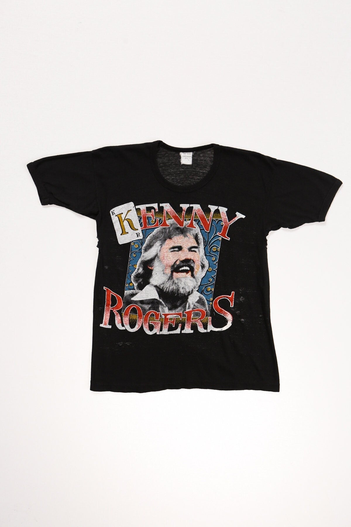 Vintage kenny rogers black country music t-shirt shirt tour concert