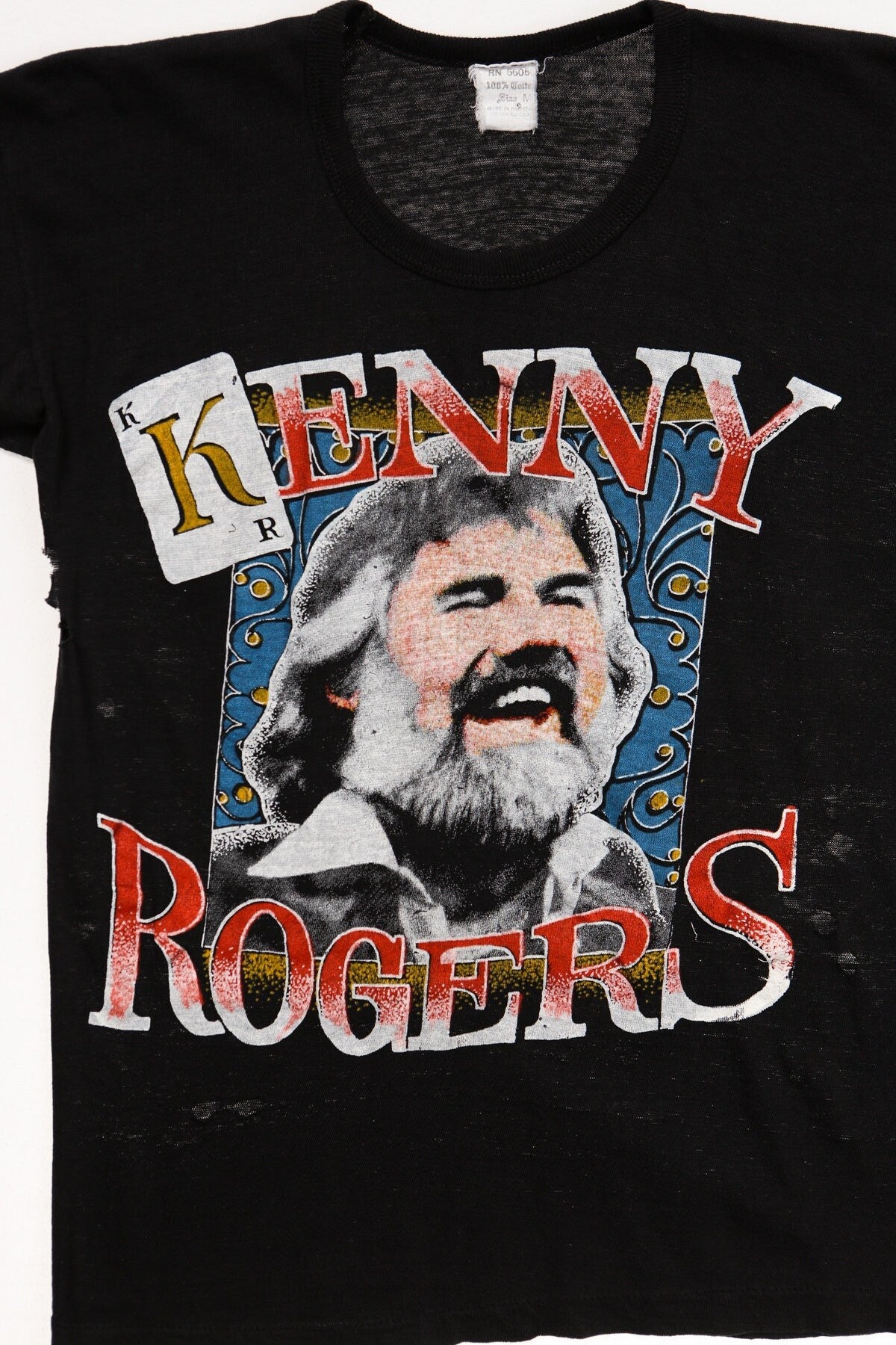 Vintage kenny rogers black country music t-shirt shirt tour concert