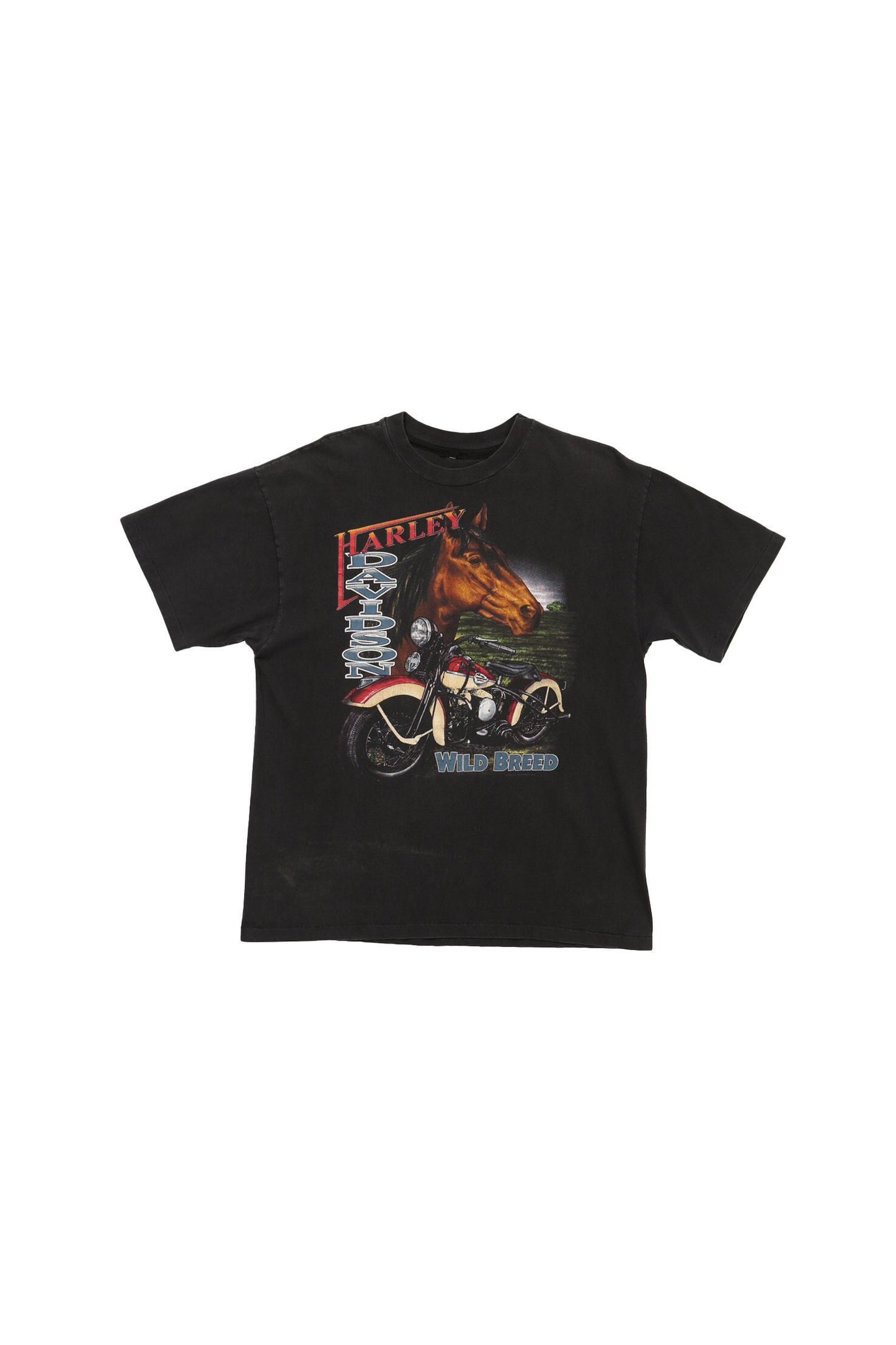 Vintage harley davidson t-shirt toronto canda black graphic horse wild breed shirt