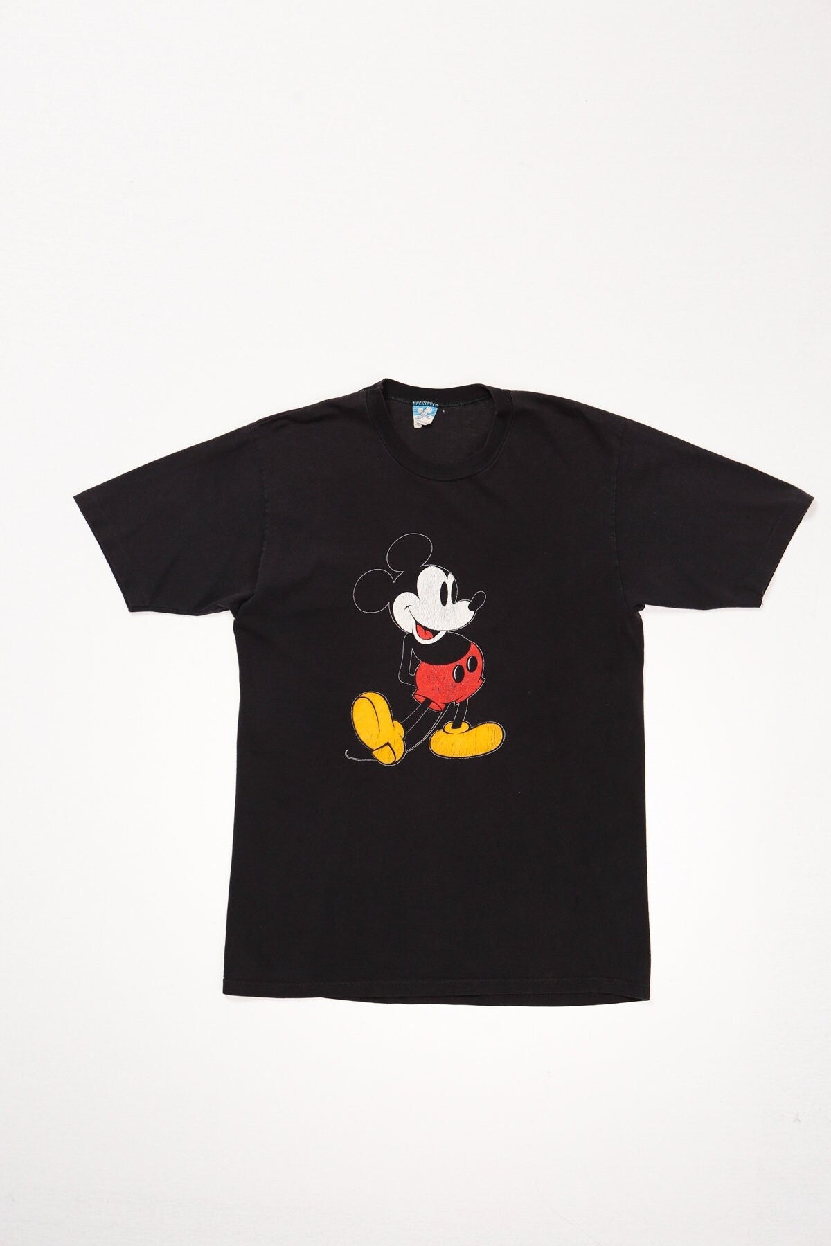Mickey mouse vintage black shirt t-shirt large walt disney productions label 80's