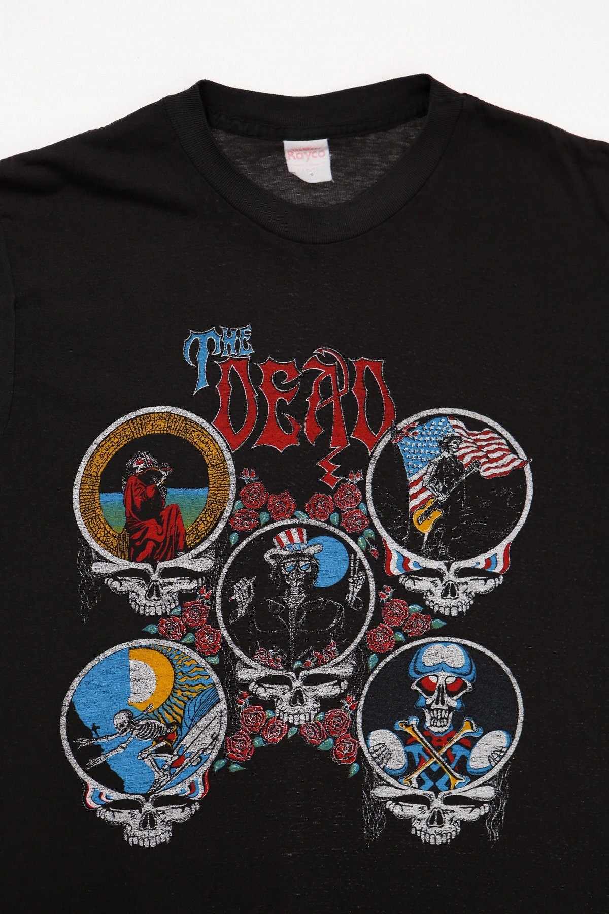 Grateful dead rock t-shirt shirt black vintage rare 70's dead heads unite