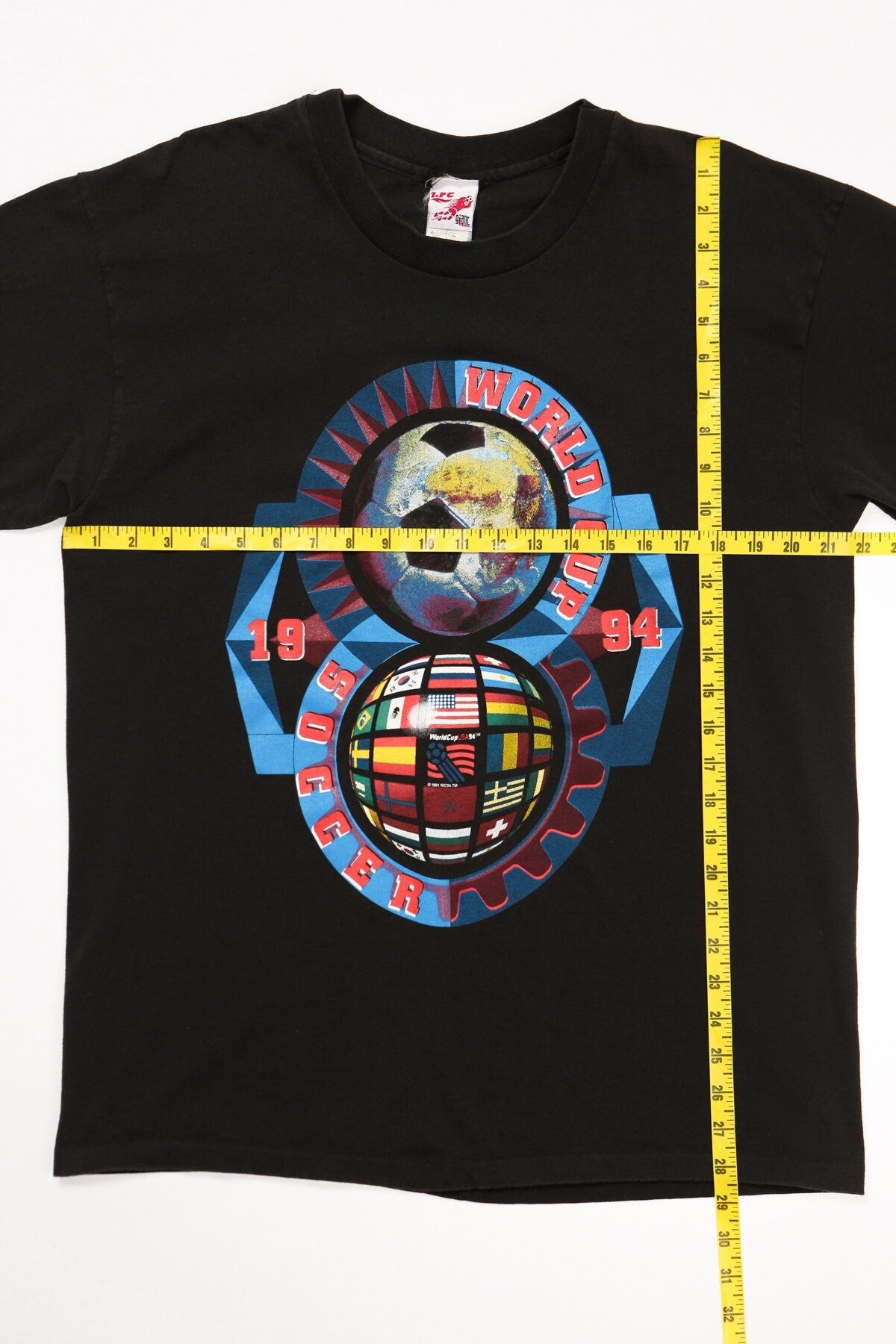 Soccer vintage t-shirt black 1994 world cup shirt usa minute maid juice