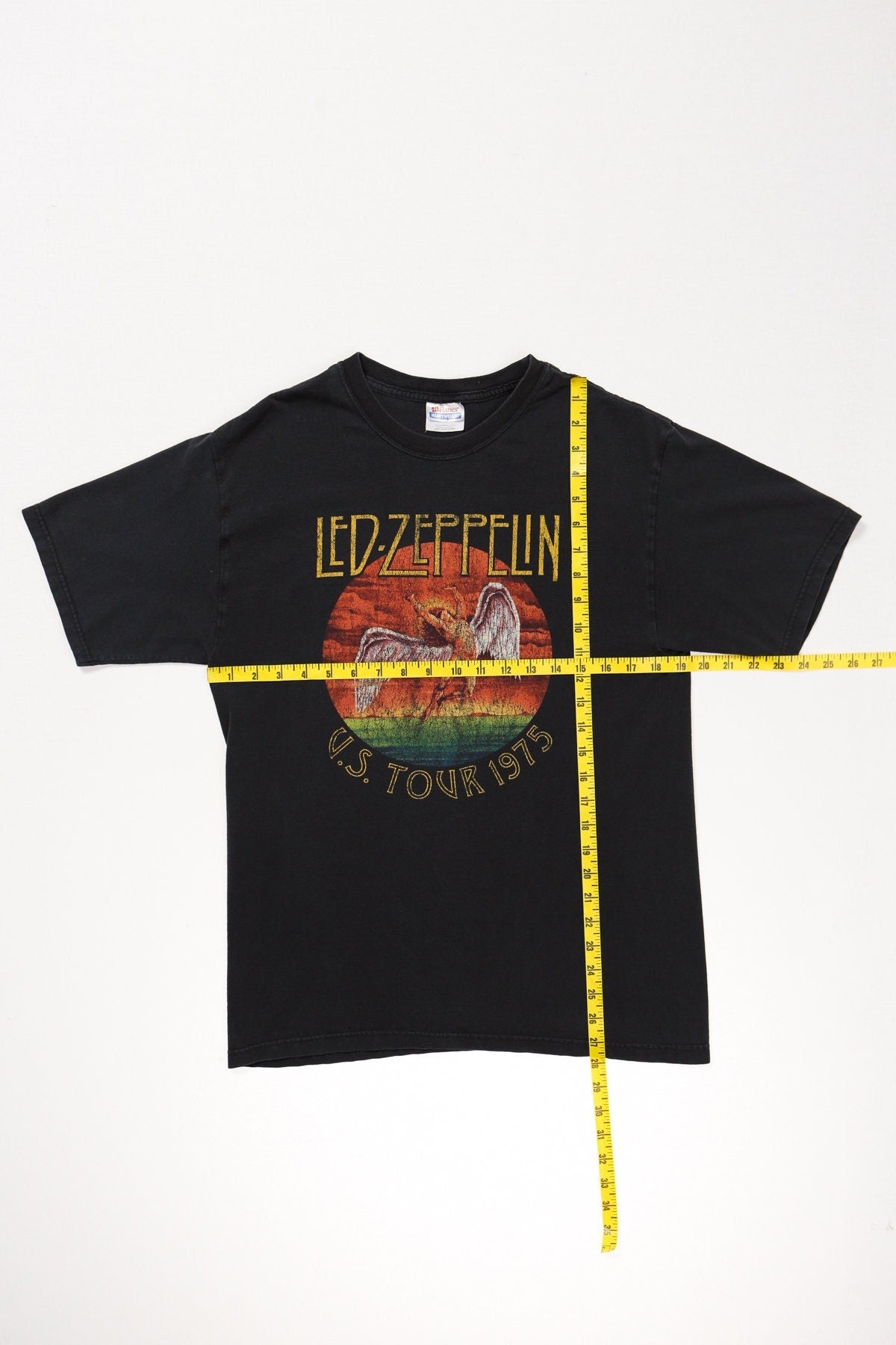 Led zeppelin us tour 1975 rock t-shirt shirt medium black y2k graphic