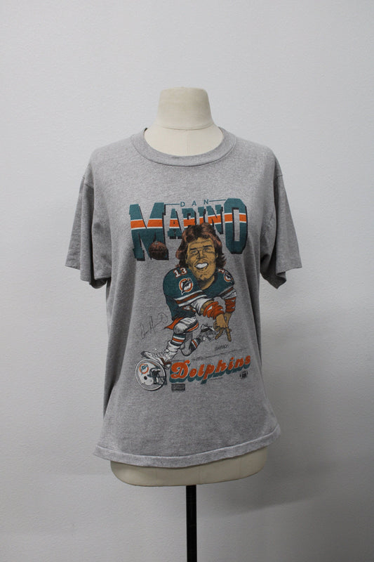 Miami dolphins vintage t-shirt dan marino 13 football rare florida nfl gray