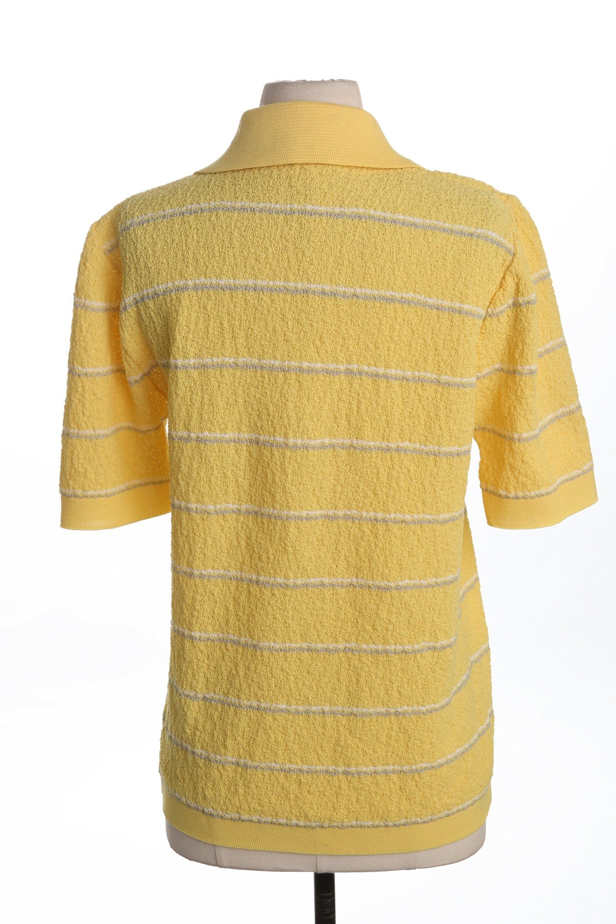 Men 60's Poly Striped Yellow Shirt
