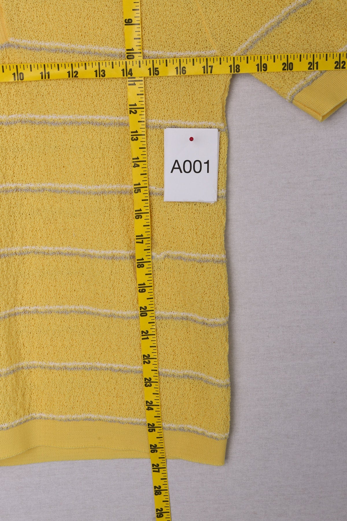 Men 60's Poly Striped Yellow Shirt