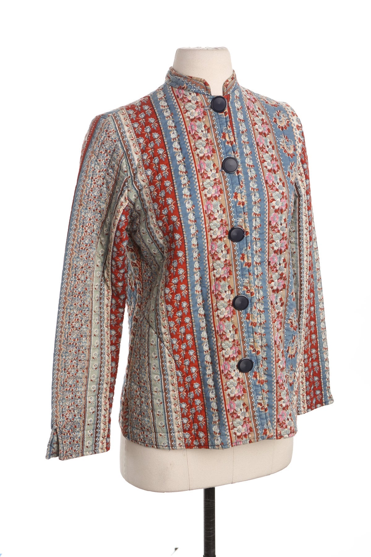 70's Floral Print Women Blanket Fabric Boho Jacket