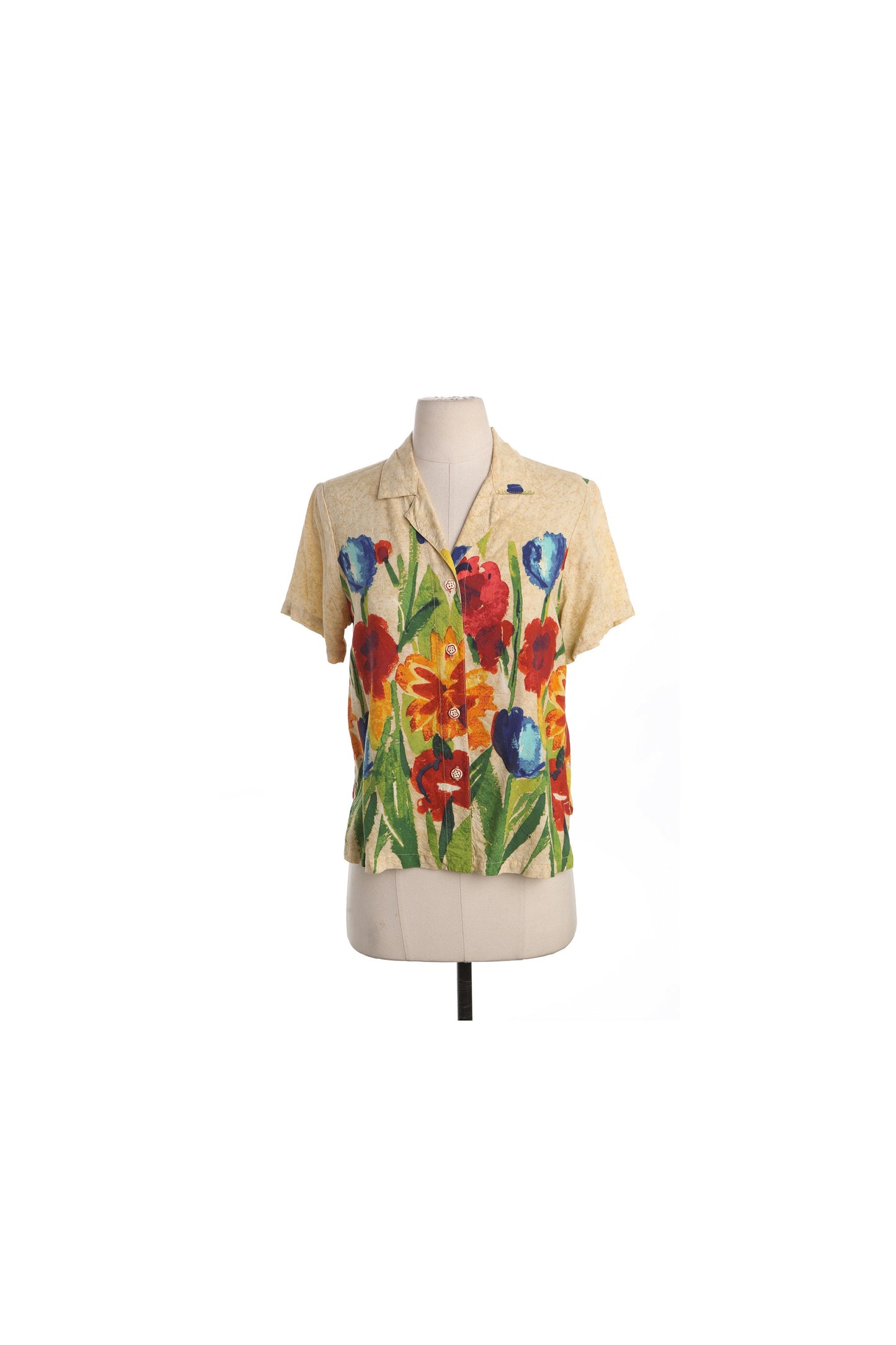 Jam's World Women Yellow Floral Print Hawaiian Top