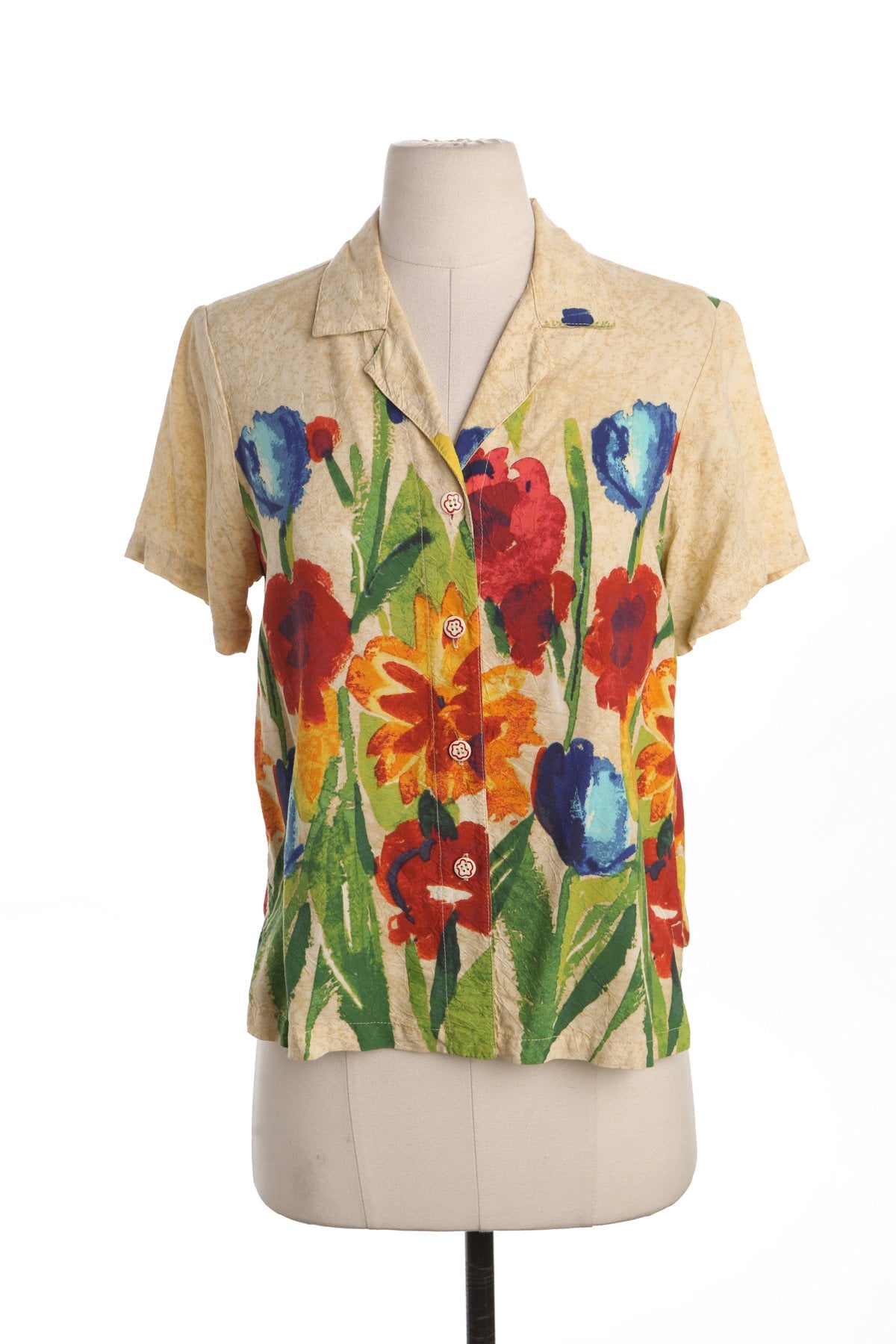 Jam's World Women Yellow Floral Print Hawaiian Top