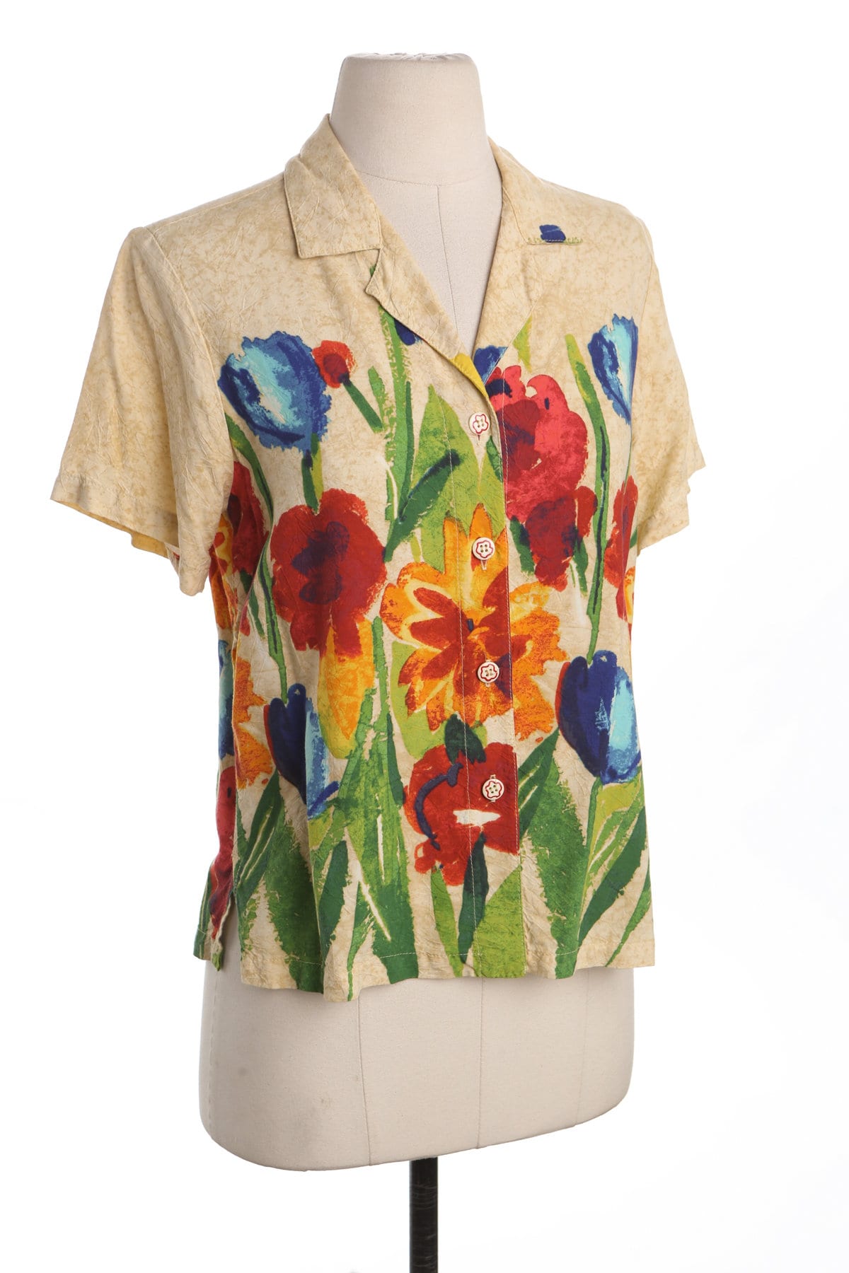 Jam's World Women Yellow Floral Print Hawaiian Top
