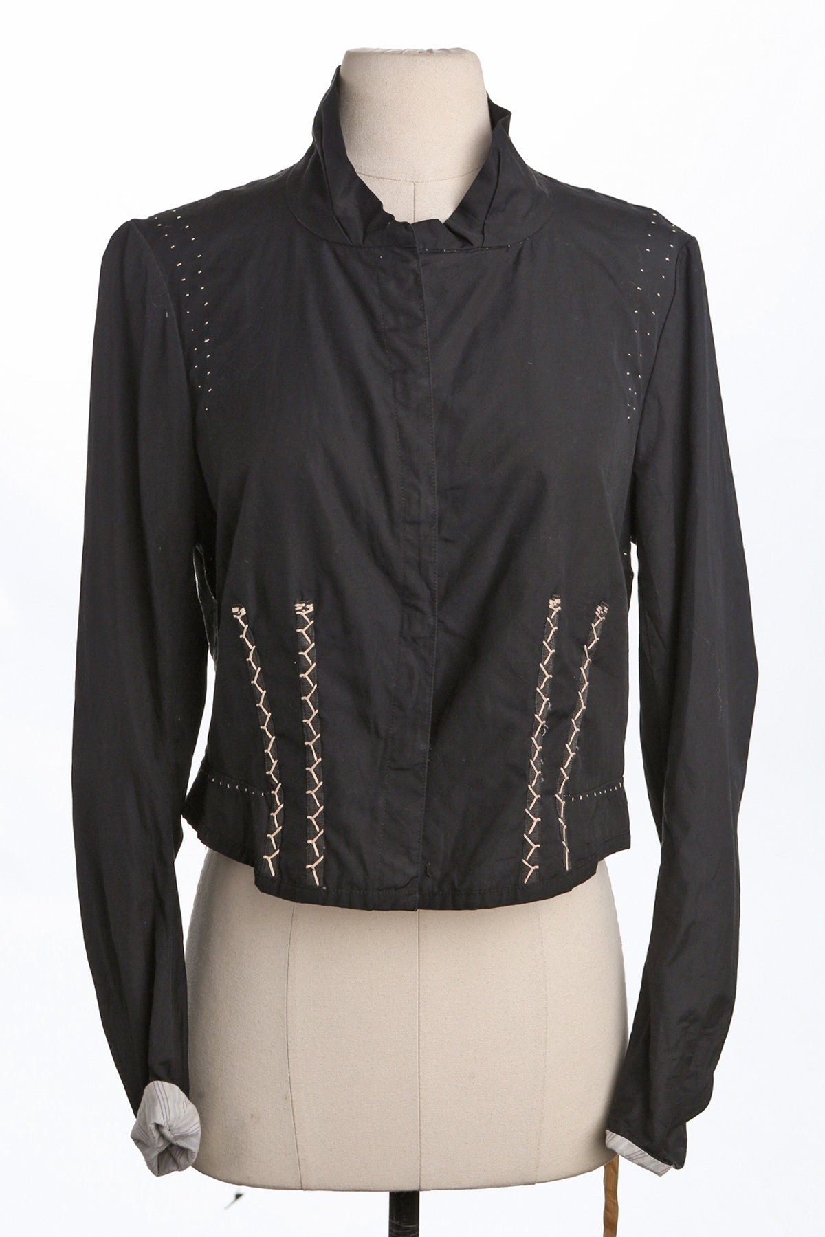Vintage Women Black Victorian Style Top