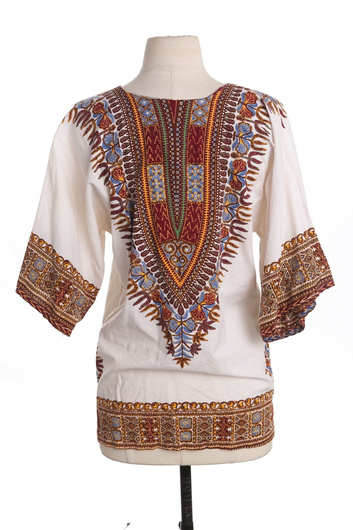 Dashiki White Paisley Print Top