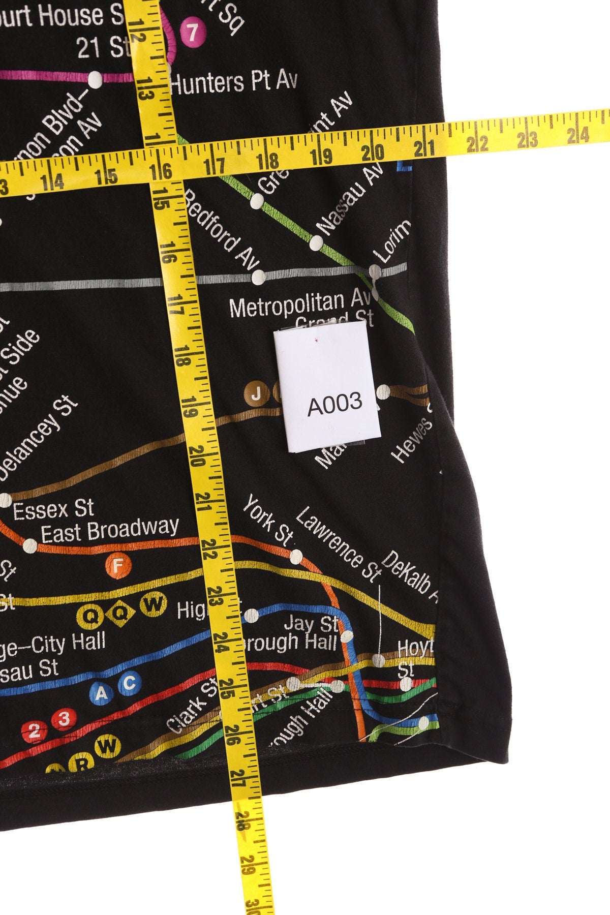 New York City Subway Line Map Black Graphic T-shirt - Y2K - NYC