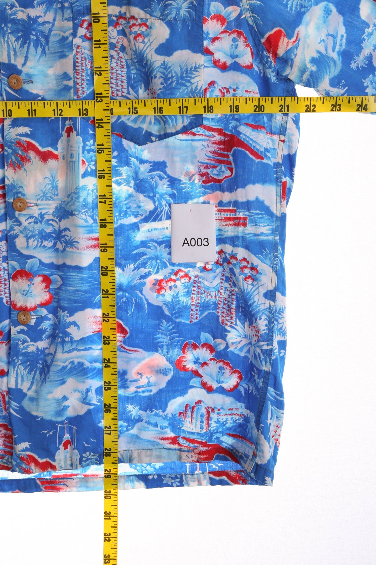 Vintage Hawaiian Shirt - Blue Hawaii Beach Print