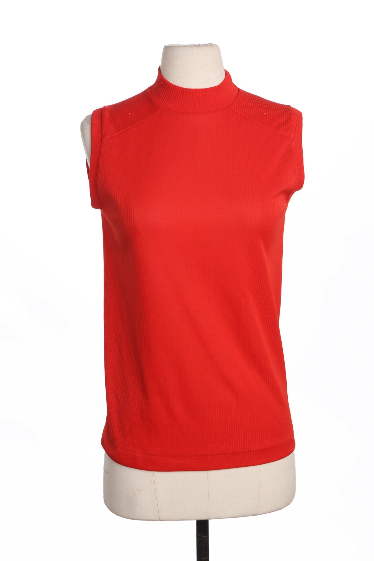 70's Poly Red Mod Women's Top