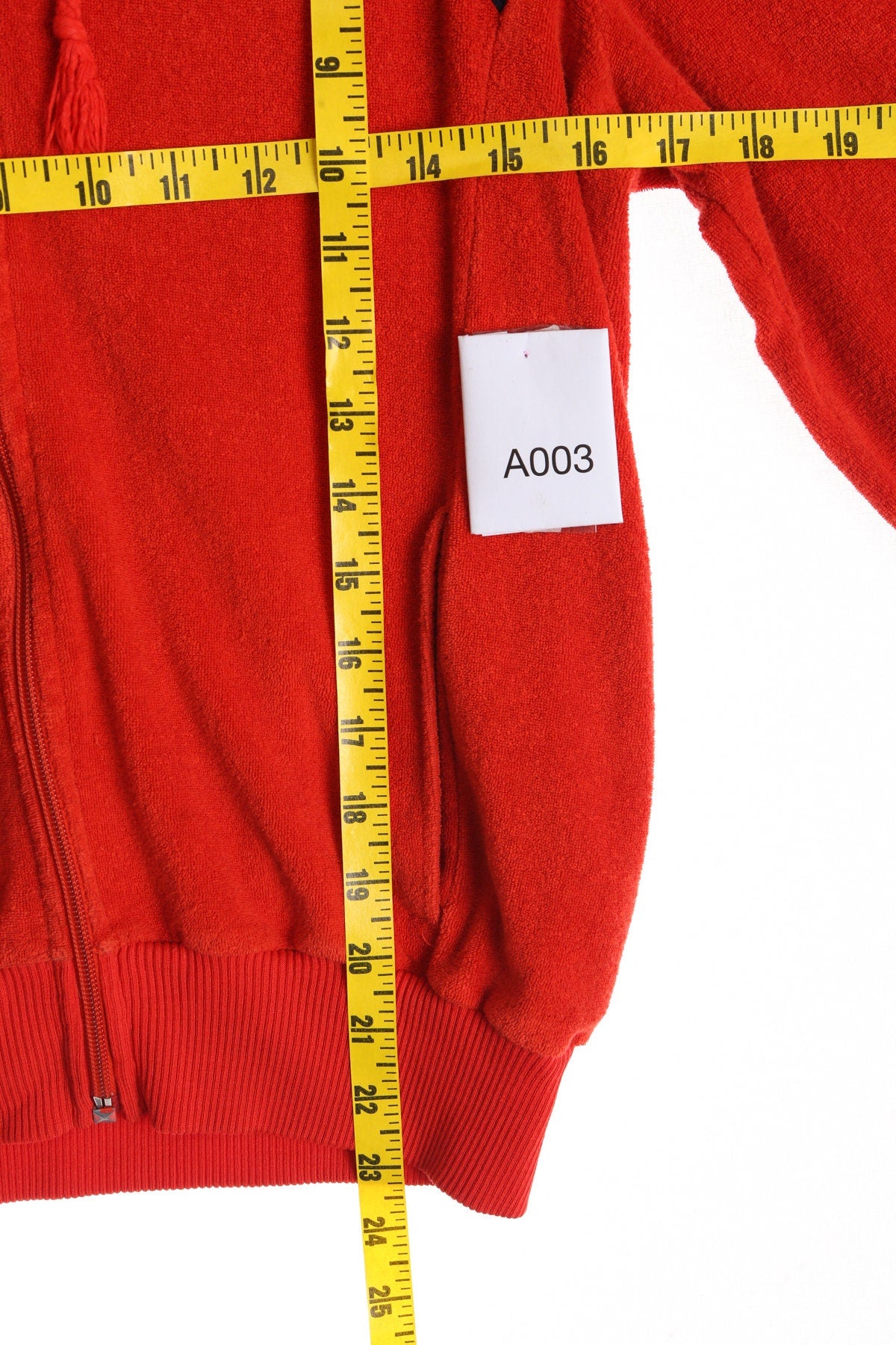 Vintage Adidas Hoodie - Red Terrycloth and Blue Detail Hoodie - Era 70's - 80's