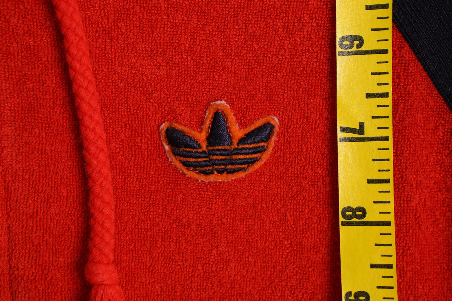 Vintage Adidas Hoodie - Red Terrycloth and Blue Detail Hoodie - Era 70's - 80's
