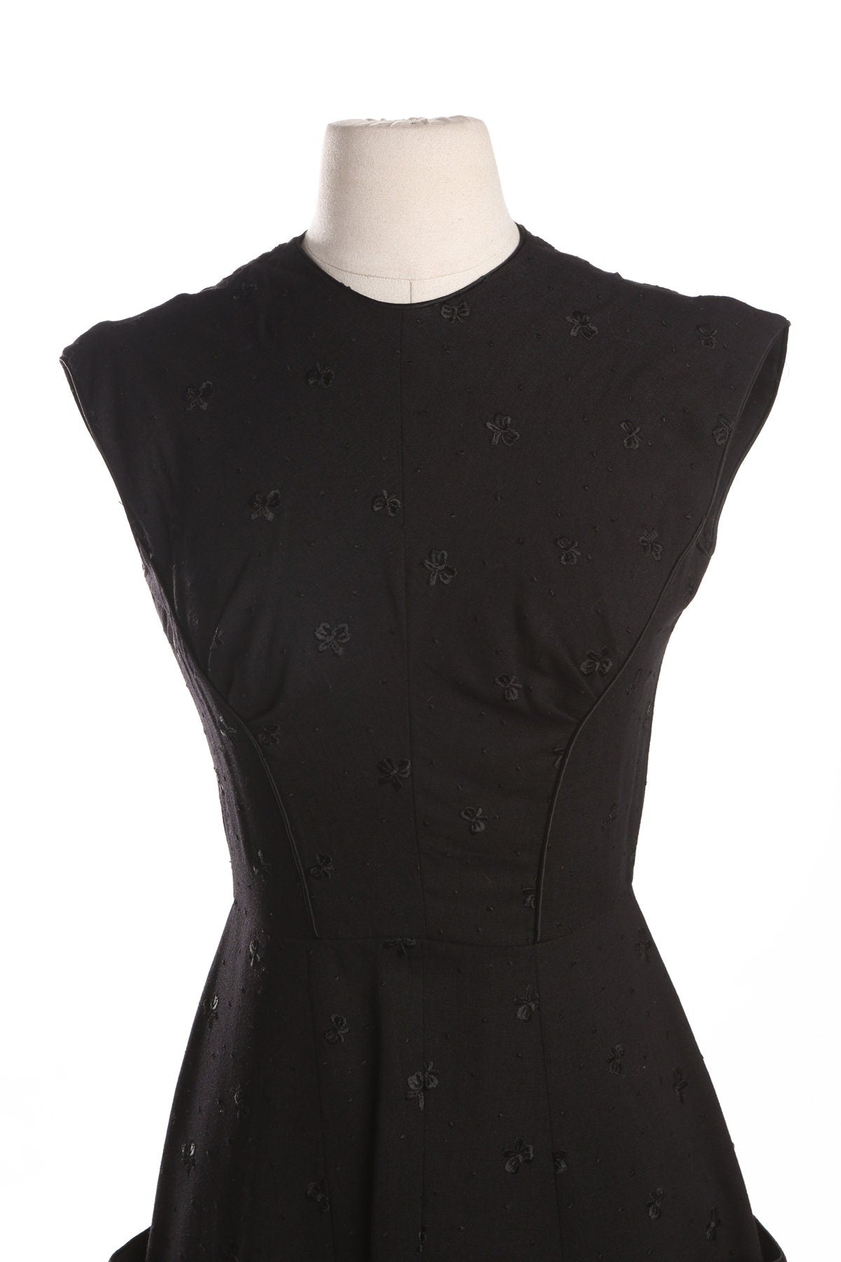 Vintage Women Black Casual Dress - Era 50's - 60's
