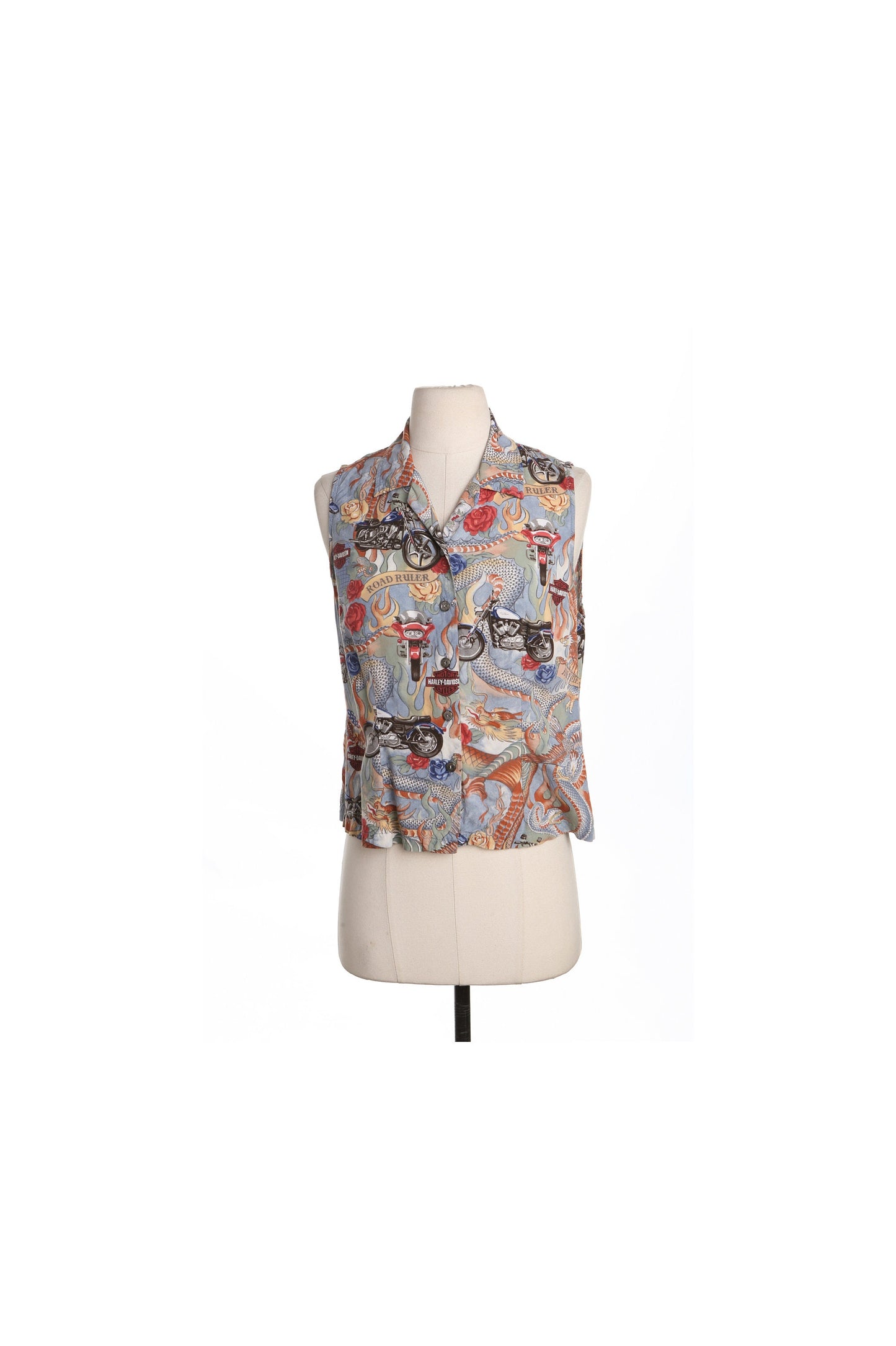 Women Rayon Top - Biker Motorcycle Print