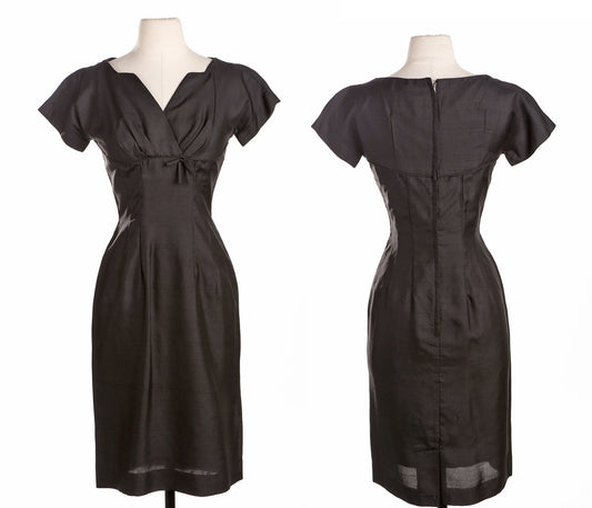 Vintage Women Black Casual Evening Dress - Era 50's - 60's