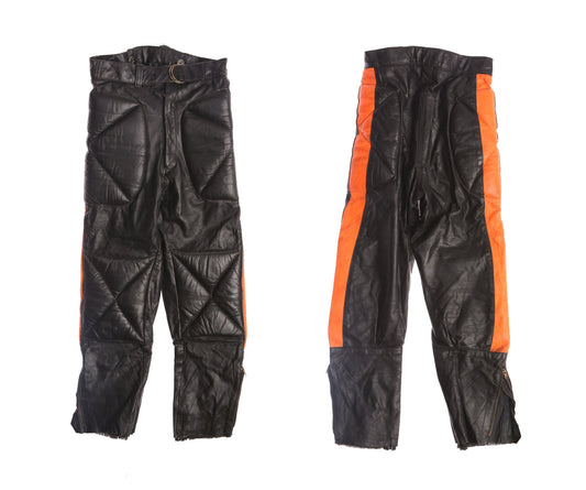 Motorcycle Black Leather Pants - Drag racing Style by Top Gear Leathers
