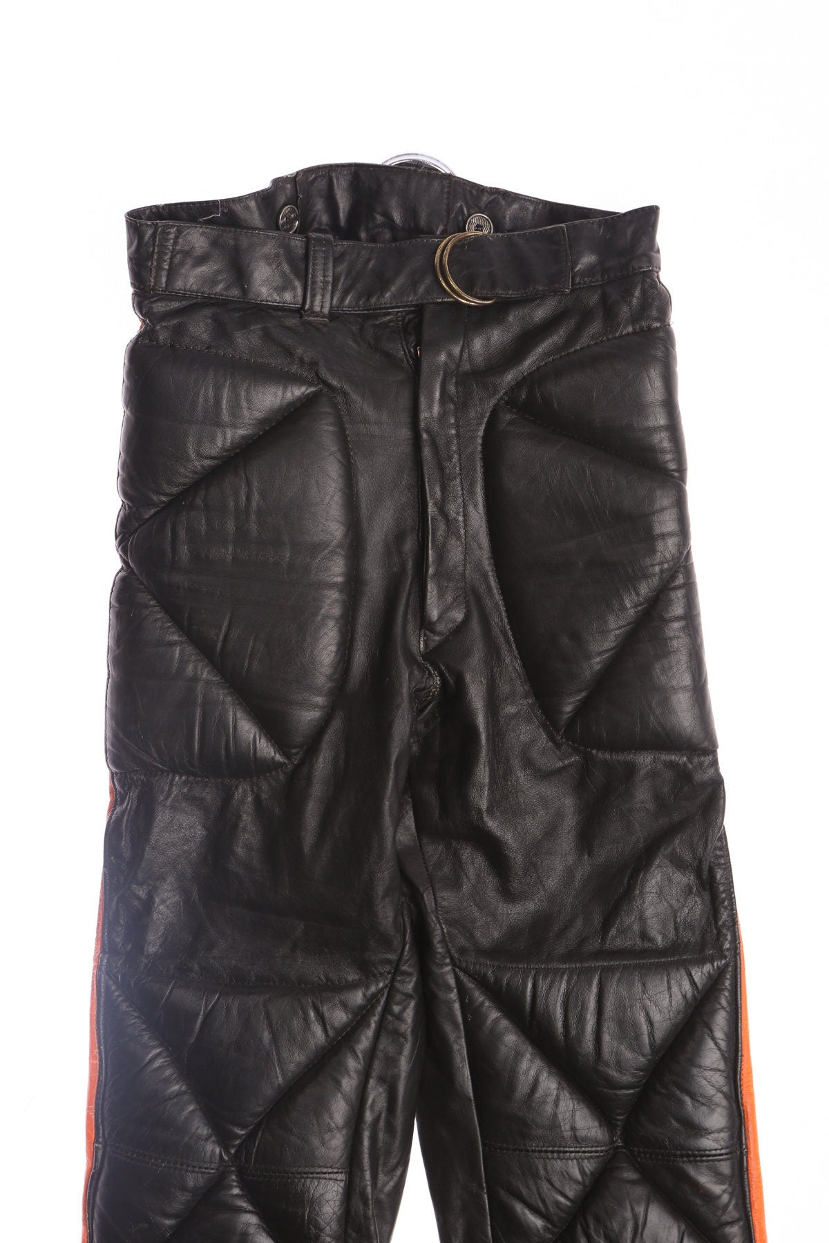 Motorcycle Black Leather Pants - Drag racing Style by Top Gear Leathers