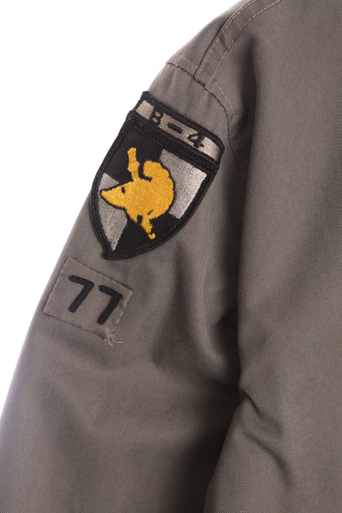 Gray Bomber Jacket with B-4 Military Patch
