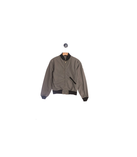 Gray Bomber Jacket with B-4 Military Patch