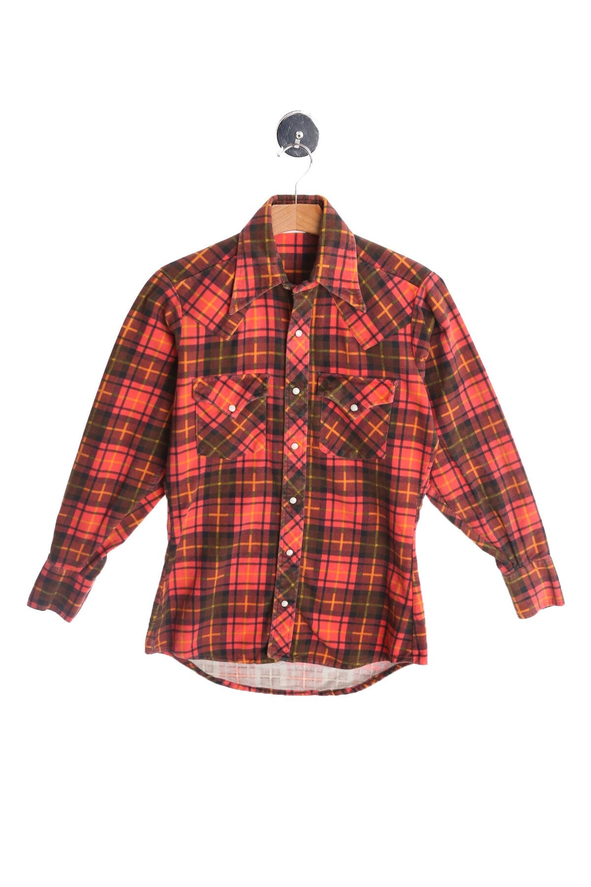 Vintage Men Red Western Flannel Shirt By Ely Plains Rider