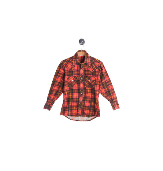 Vintage Men Red Western Flannel Shirt By Ely Plains Rider