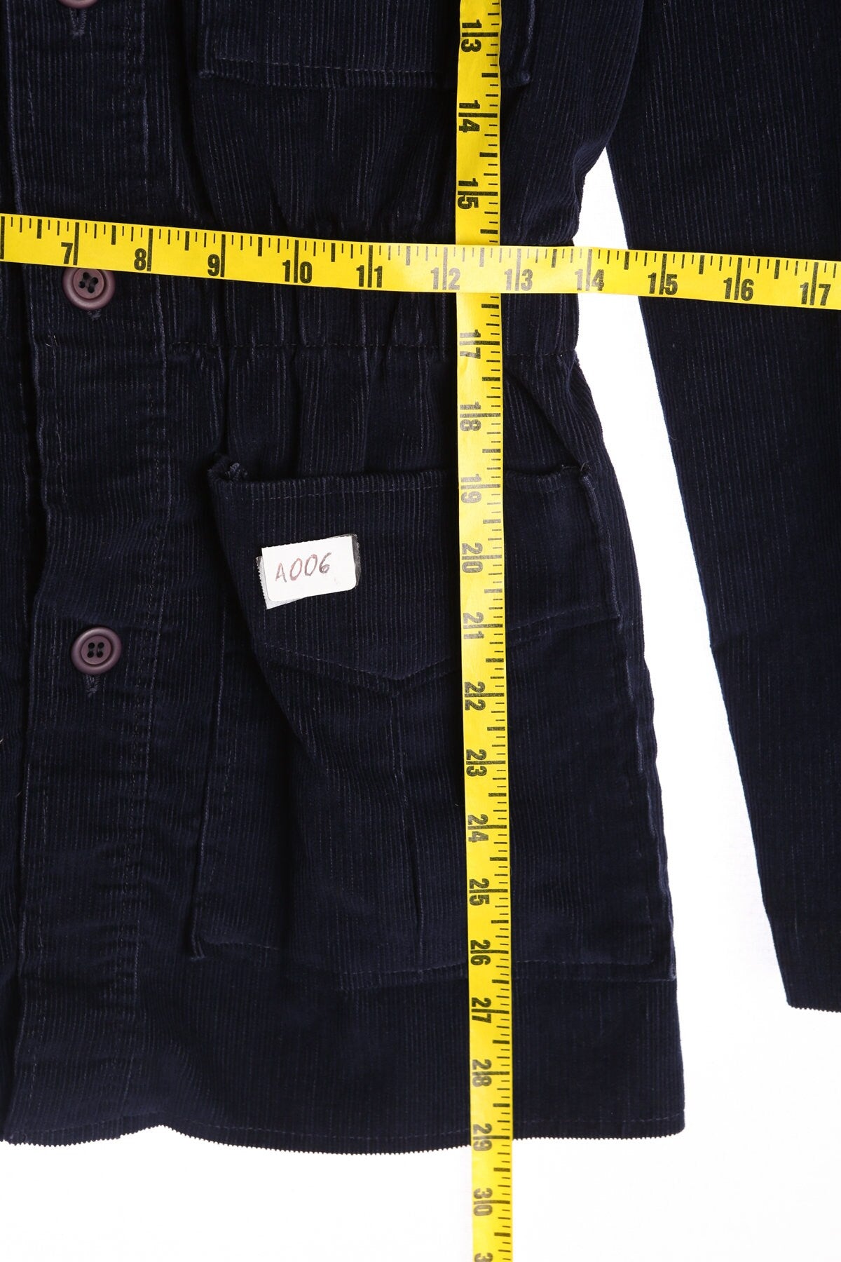 70's Men Blue Corduroy Shirt