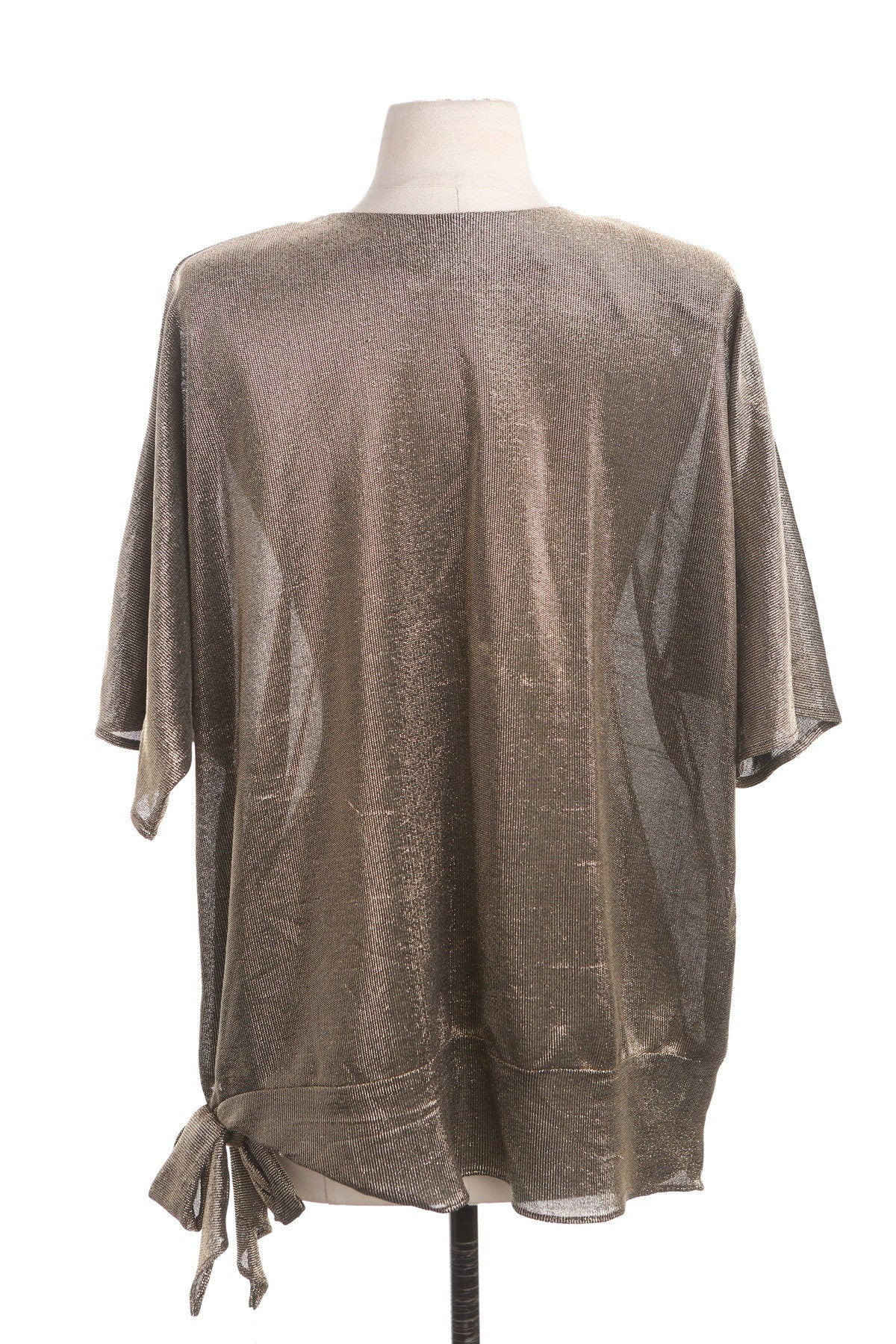 Vintage Metallic Gold V Neck Top - Studio 54 Style - Era 70's - 80's