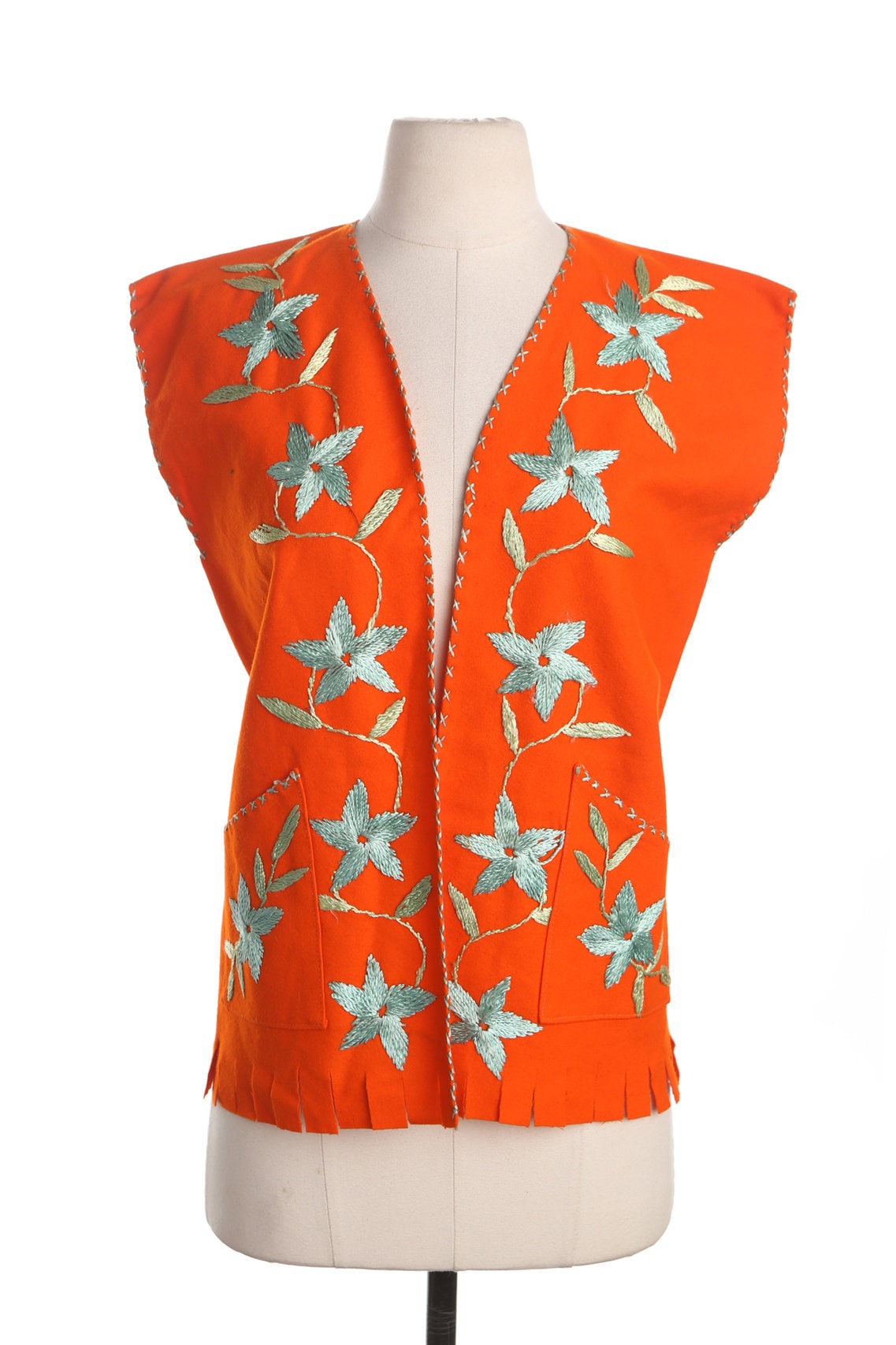 Vintage Embroidered Floral Vest