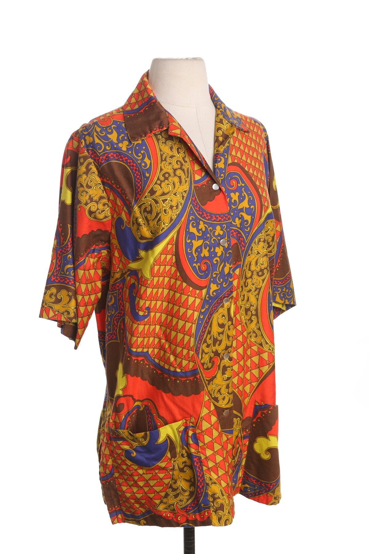 70's Women Geometric Print Top