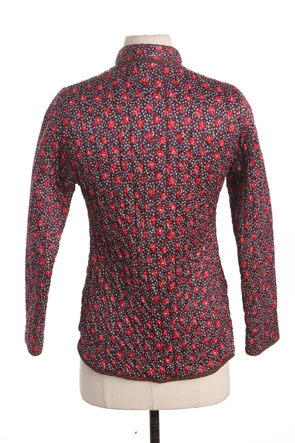 Vintage Floral Print Women Jacket - Era 60's - 70's - Blanket Fabric - Cheongsam Style