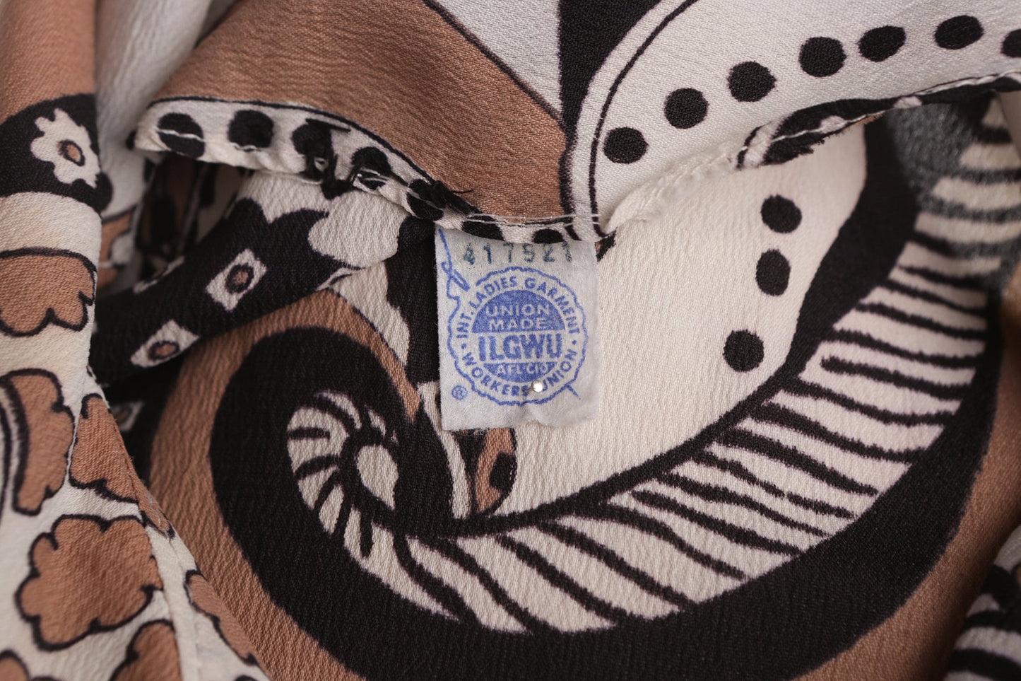 70's Women Floral Abstract Print Mod Dress