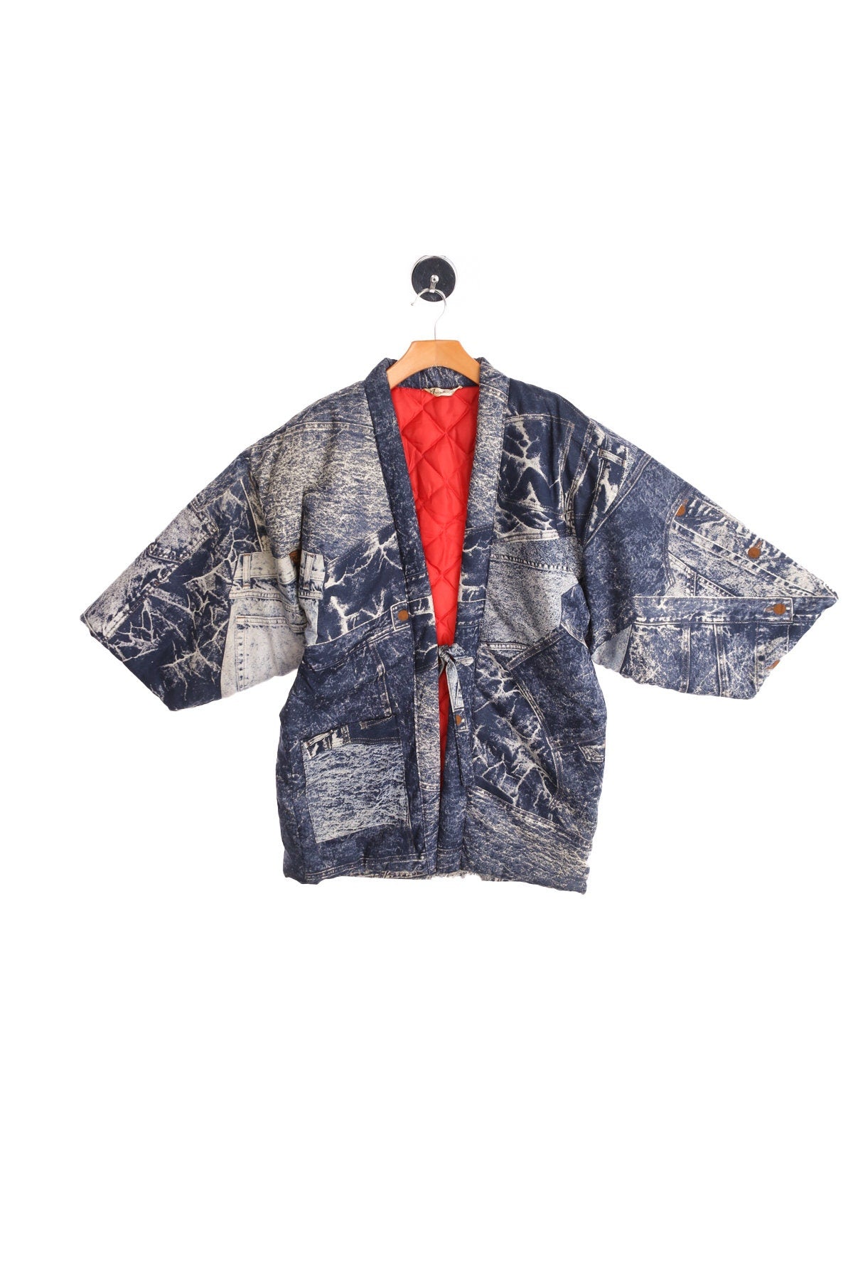 Vintage Denim Print Costume Made Jacket with Tennis Wimbledon Back Print
