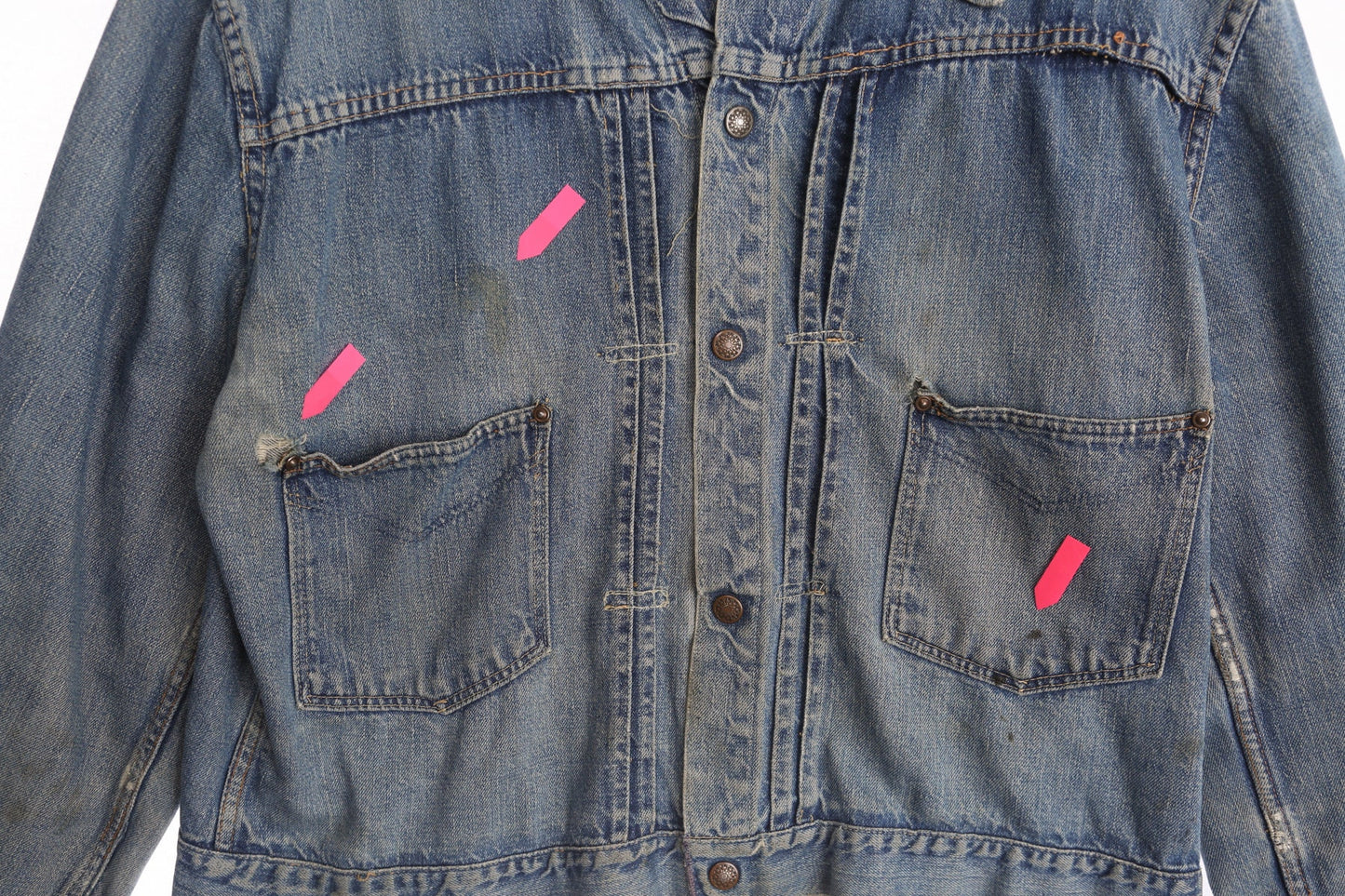 Vintage Men Two Pocket Denim Jacket - Era 40's - 50's