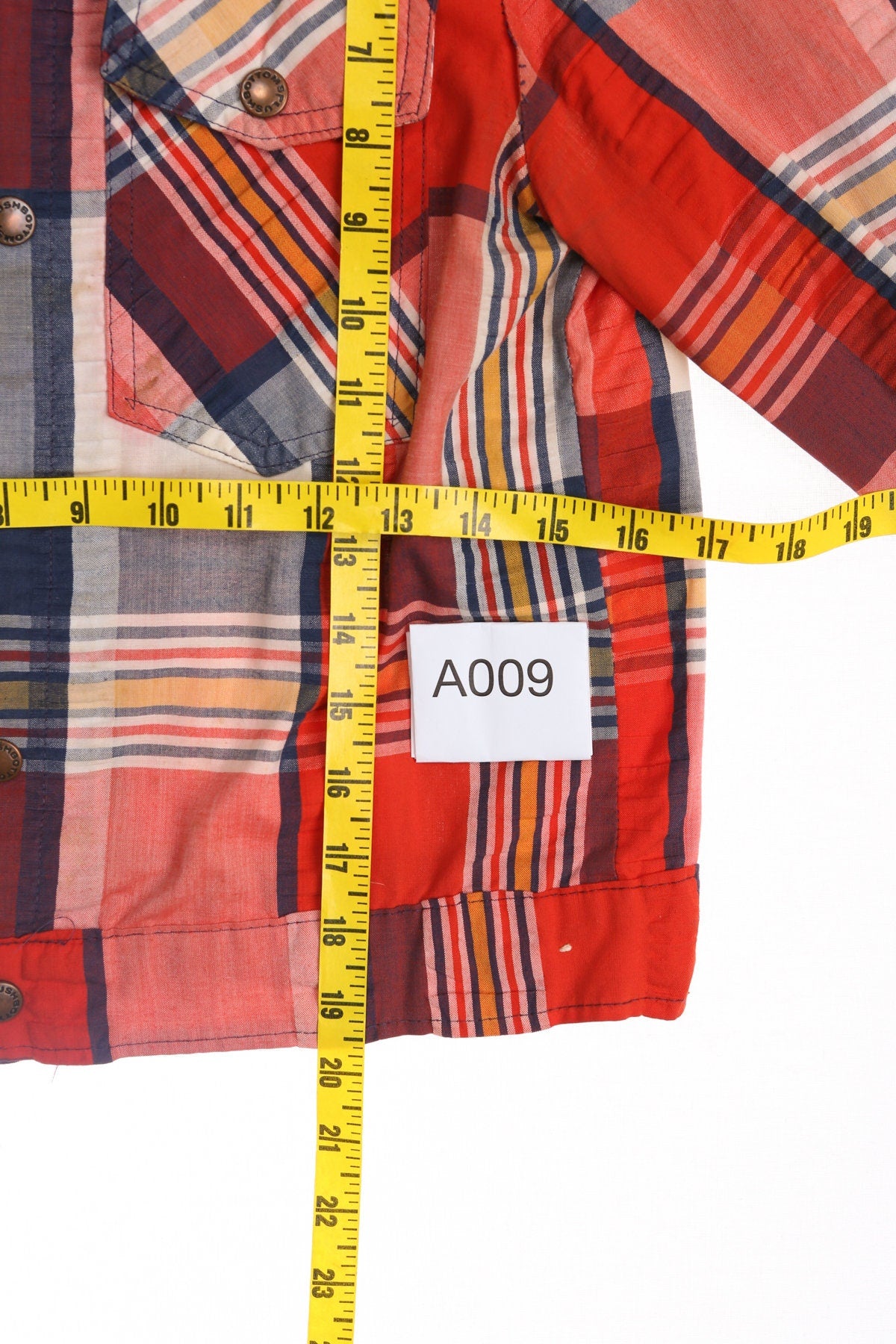 70's Red Plaid Cotton Long Sleeve Jacket