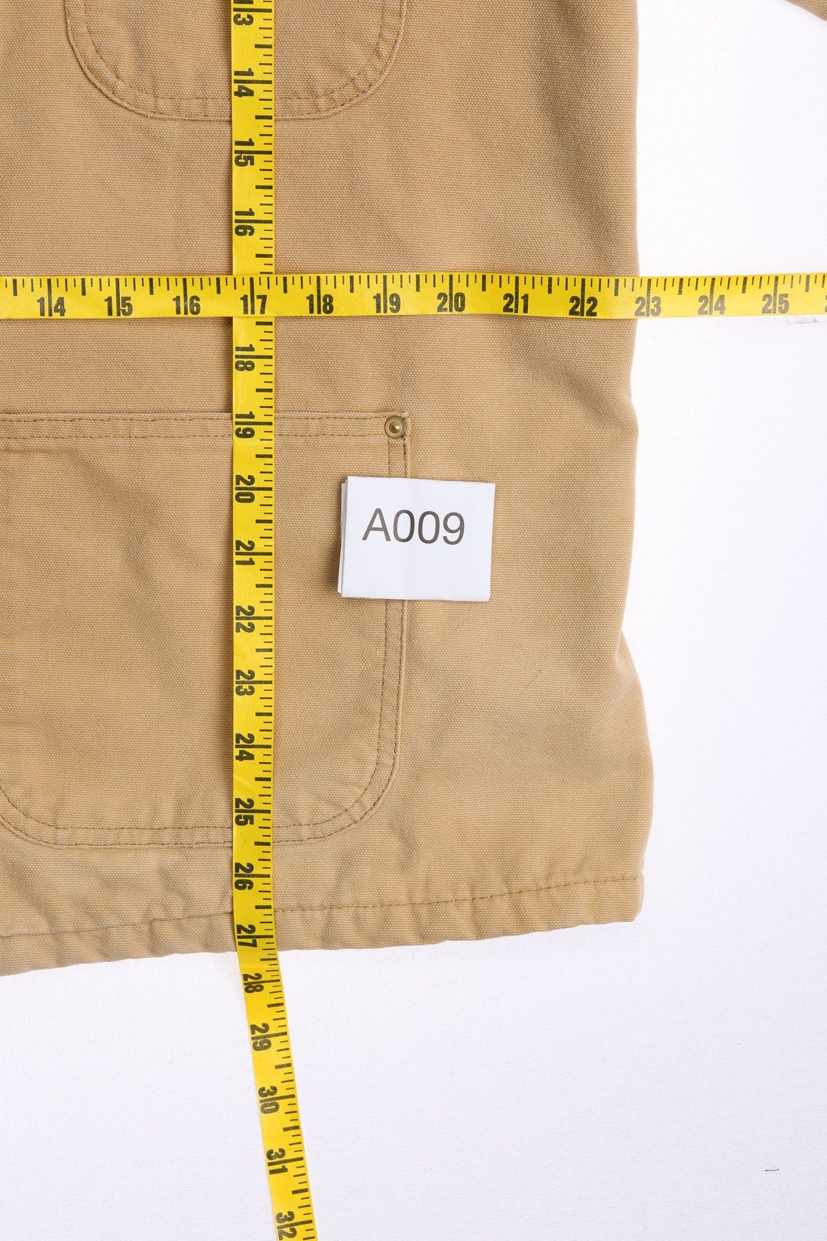 Vintage Carhartt Canvas Coverall Beige Jacket with Four Pockets