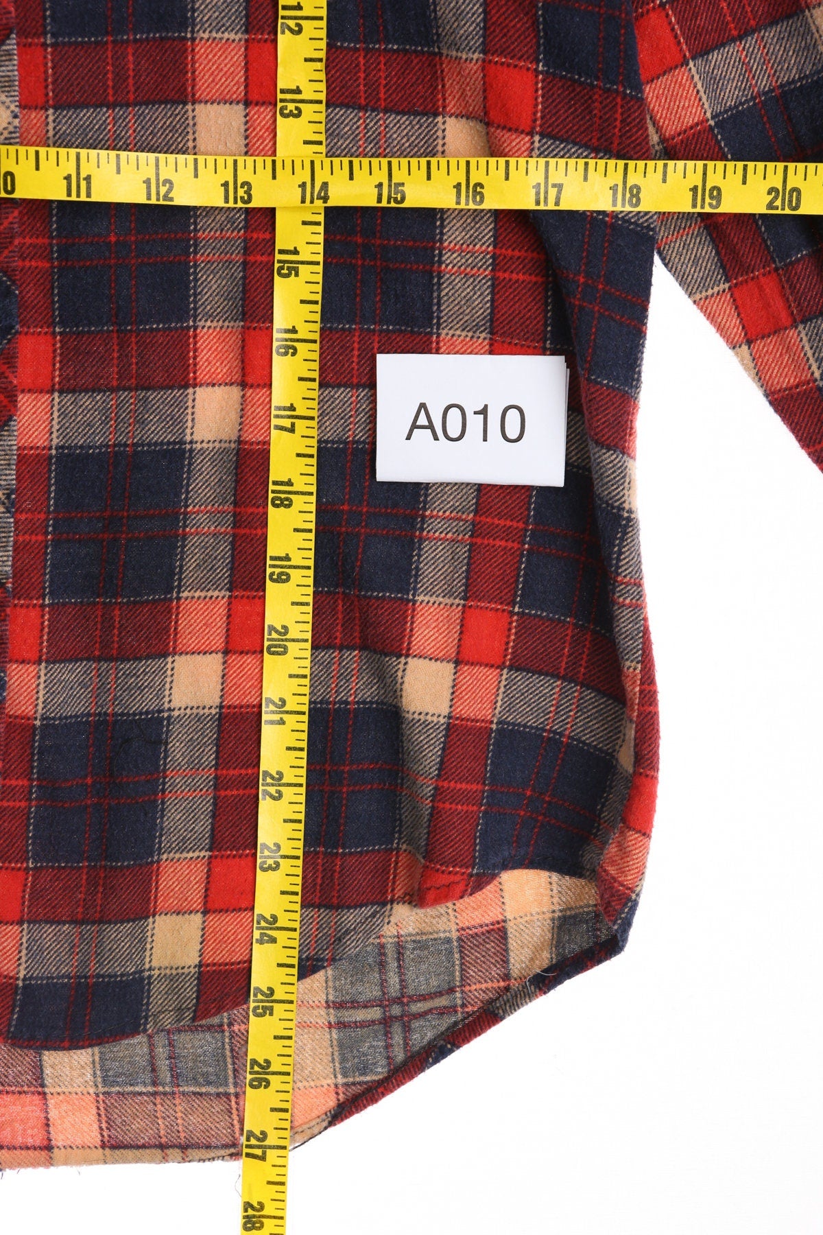 Vintage Red Flannel Shirt - Blue and red Plaid Print - Era 70's - 80's