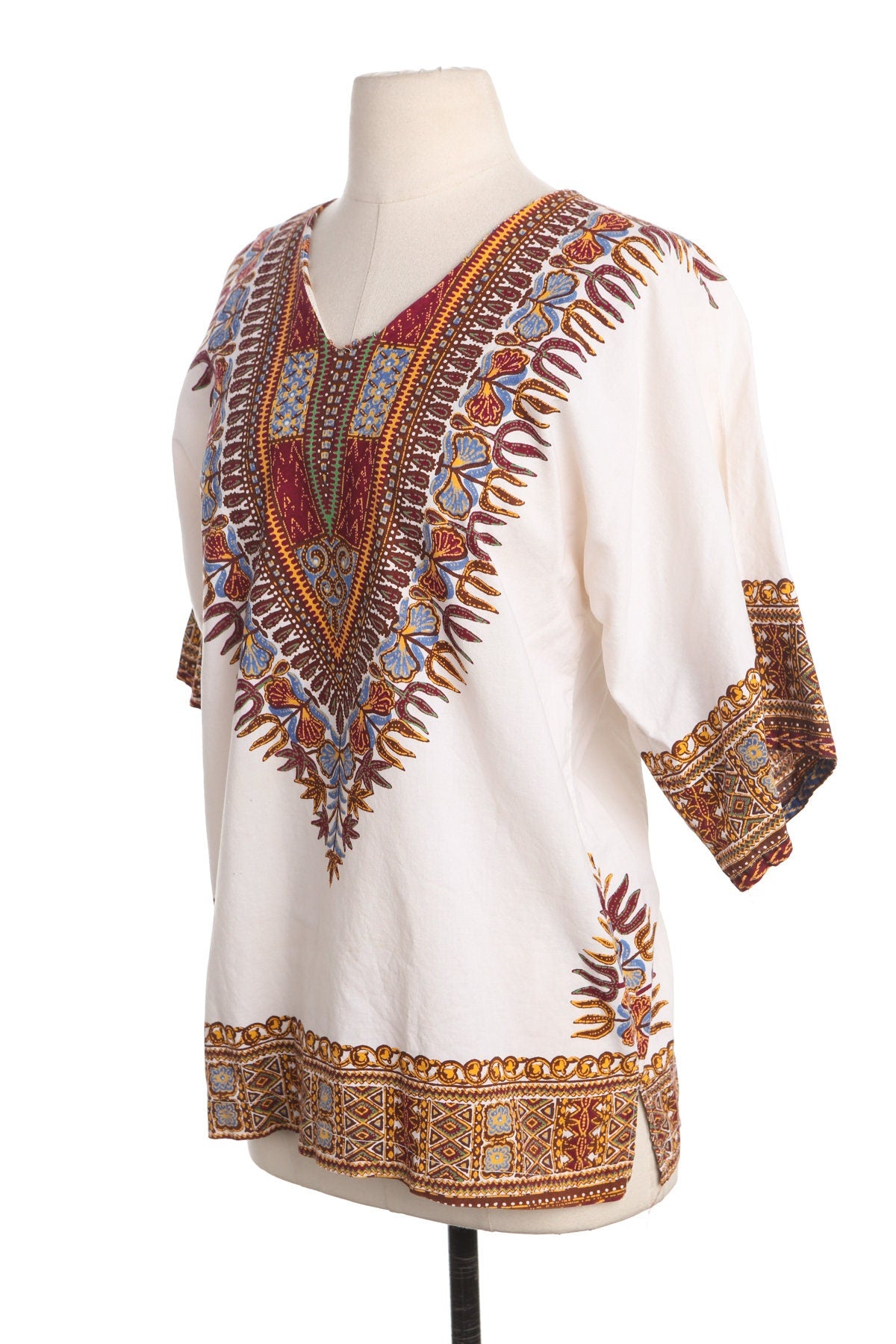 Dashiki White Paisley Print Top