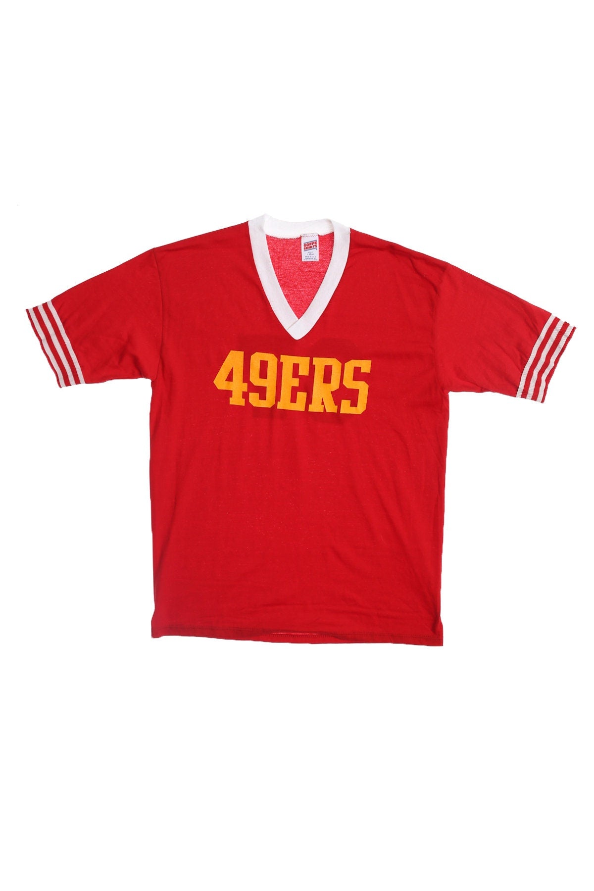 Vintage Athletic Red T-shirt with 49ers Yellow Print