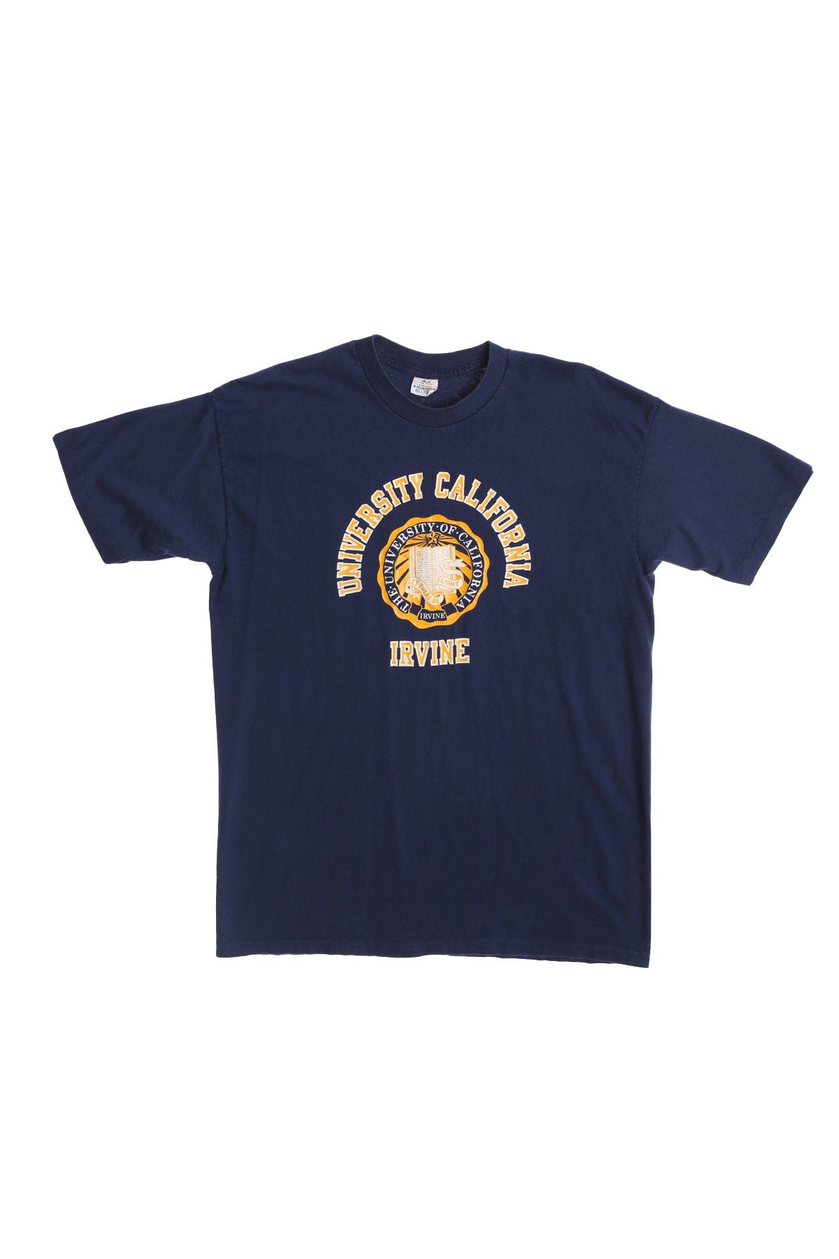 Vintage Blue T-shirt with University California Irvine Yellow Print